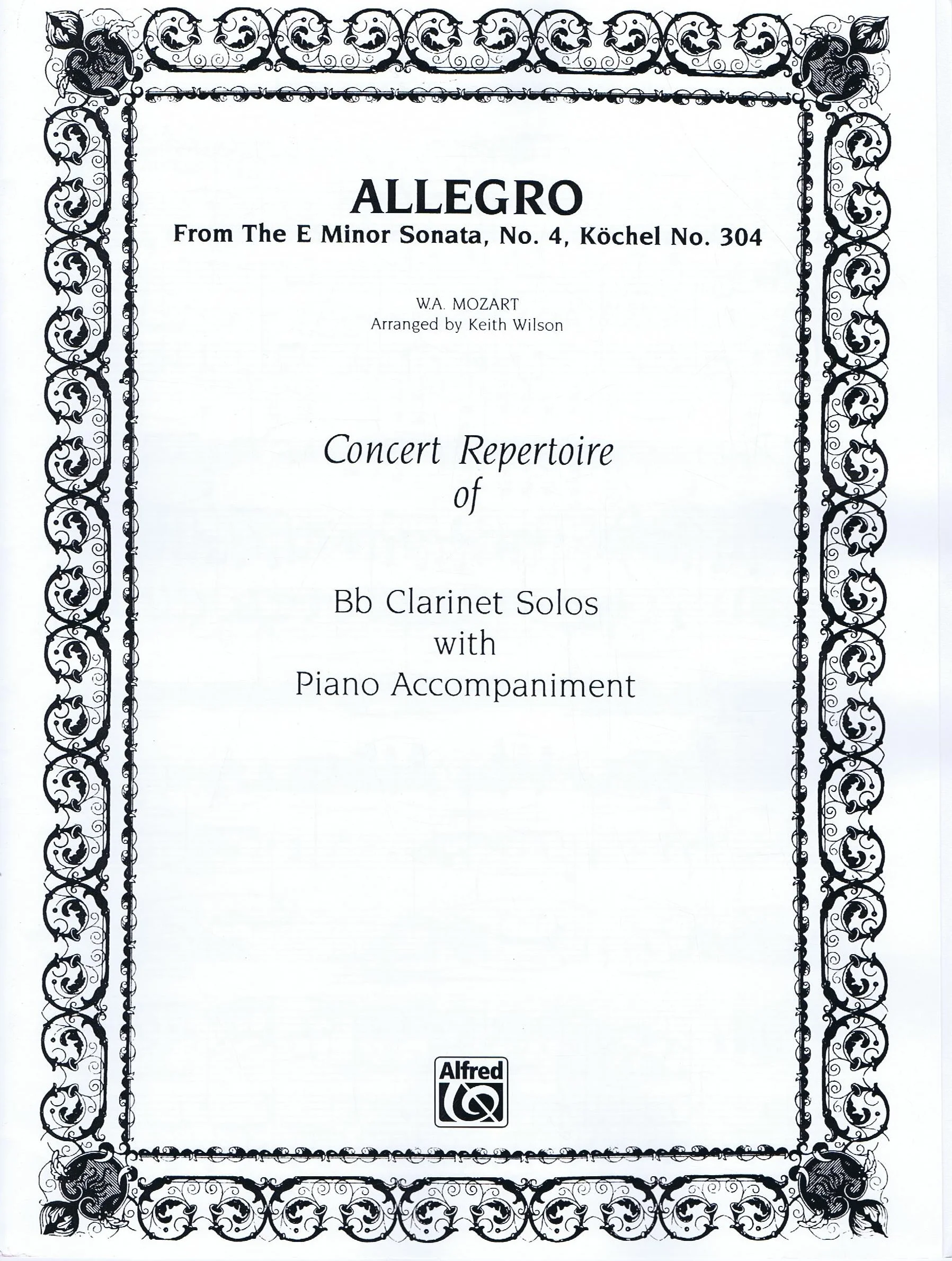 Mozart  Allegro (from E Minor Sonata #4) Alfred WS0006