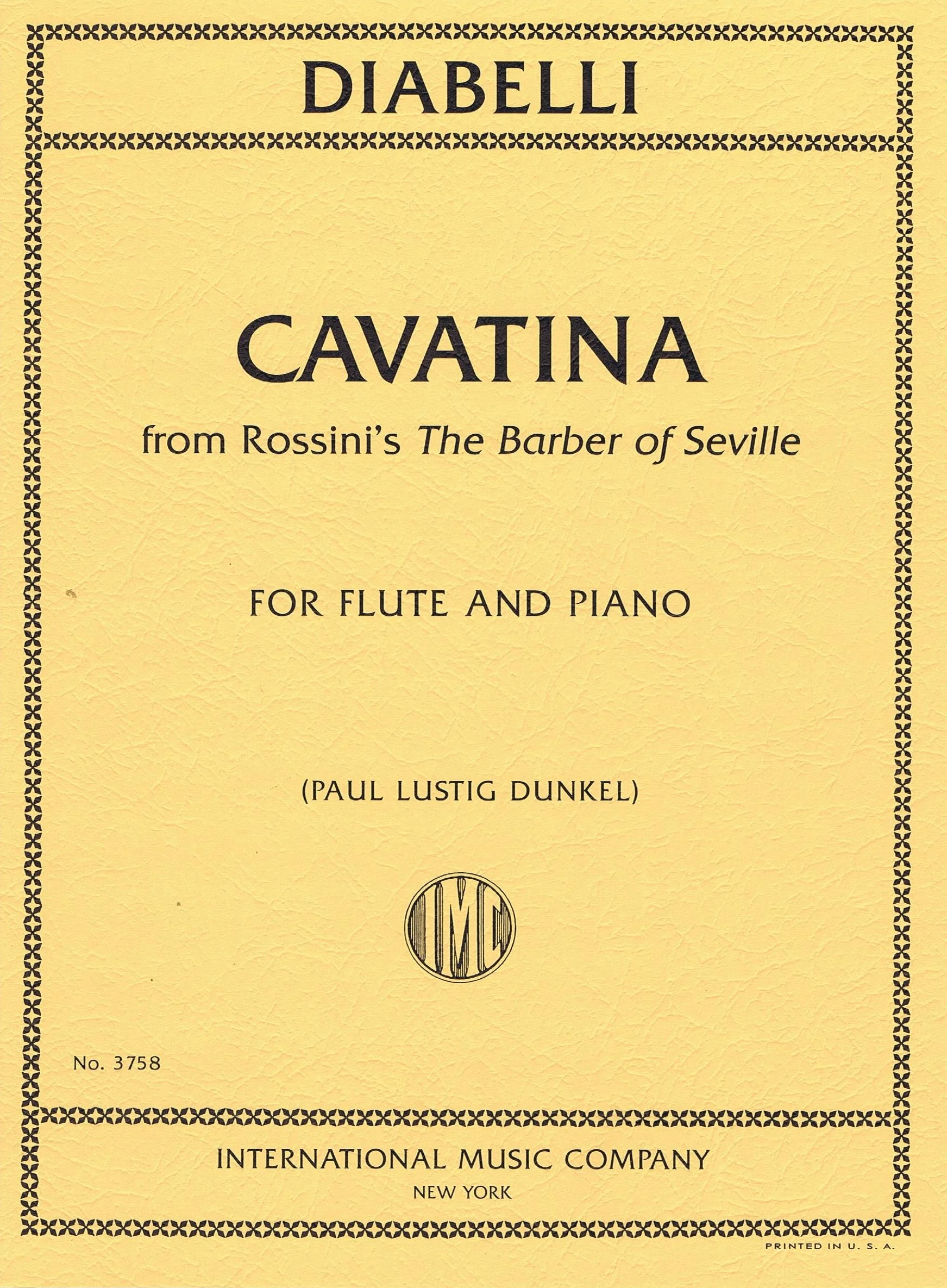 Diabelli Cavatina from Rossini's The Barber of Seville IMC 3758