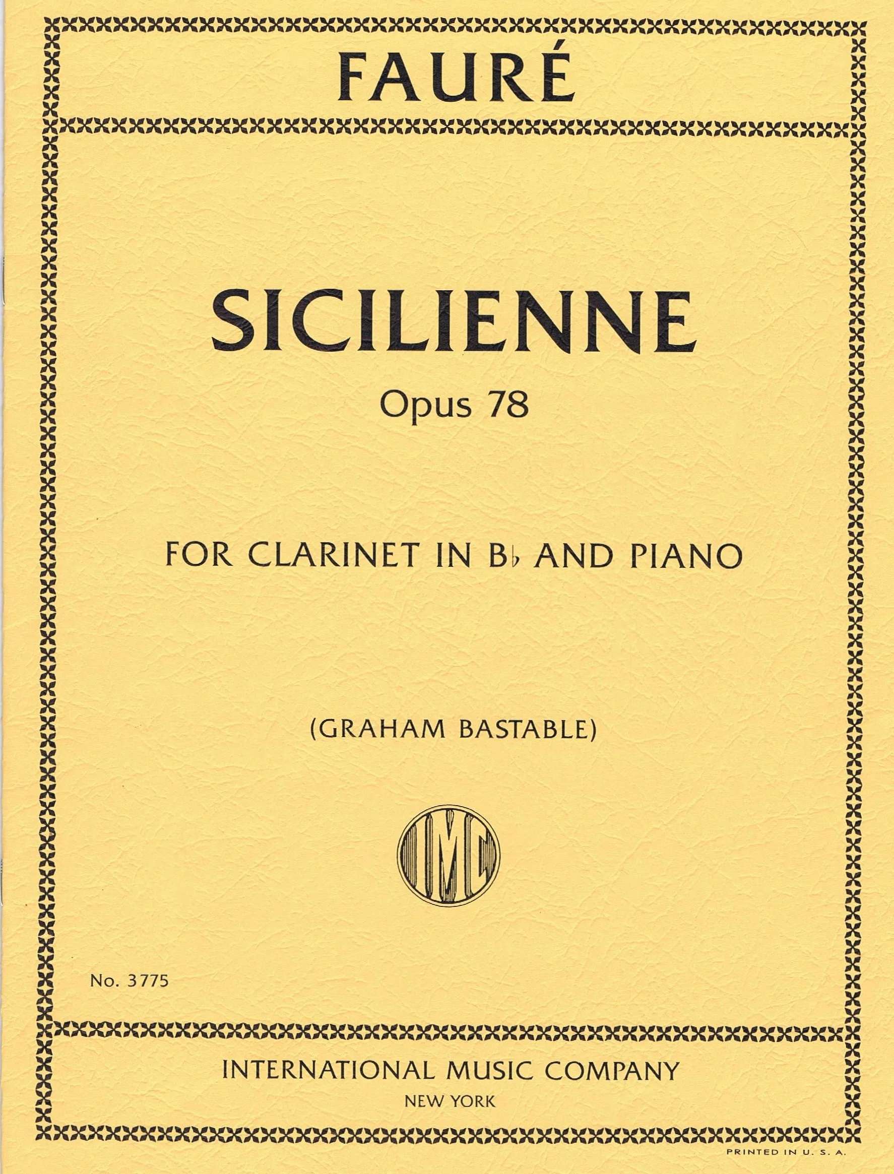 Faure Sicilienne, Opus 78 IMC 3375