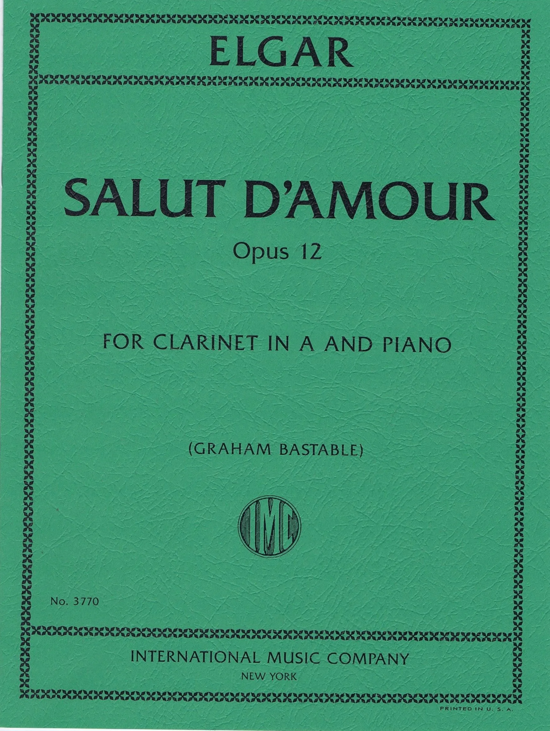 Salut d'amour, Opus 12 for Clarinet in A and Piano