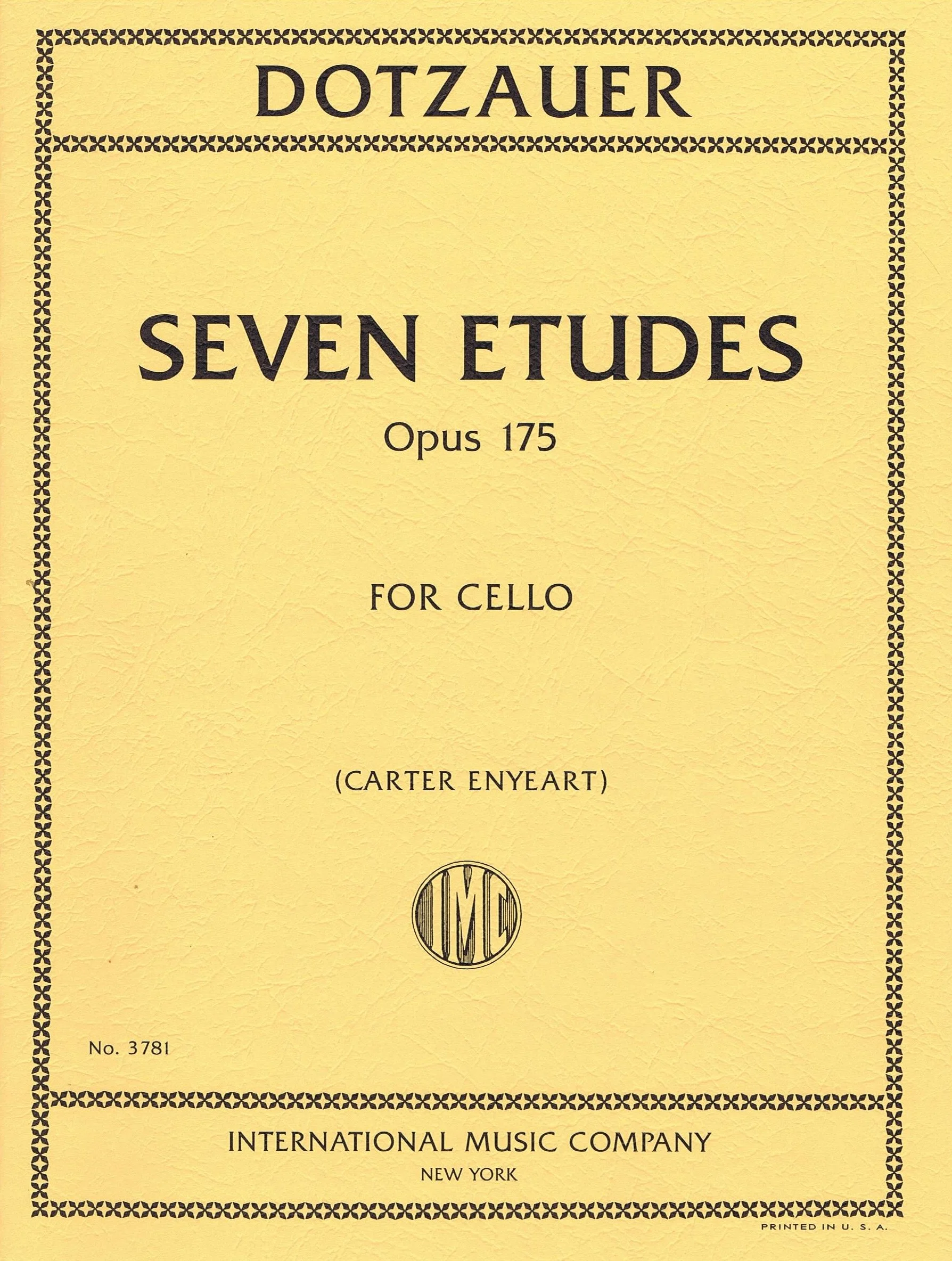 Dotzauer Seven Etudes, Opus 175 IMC 3781