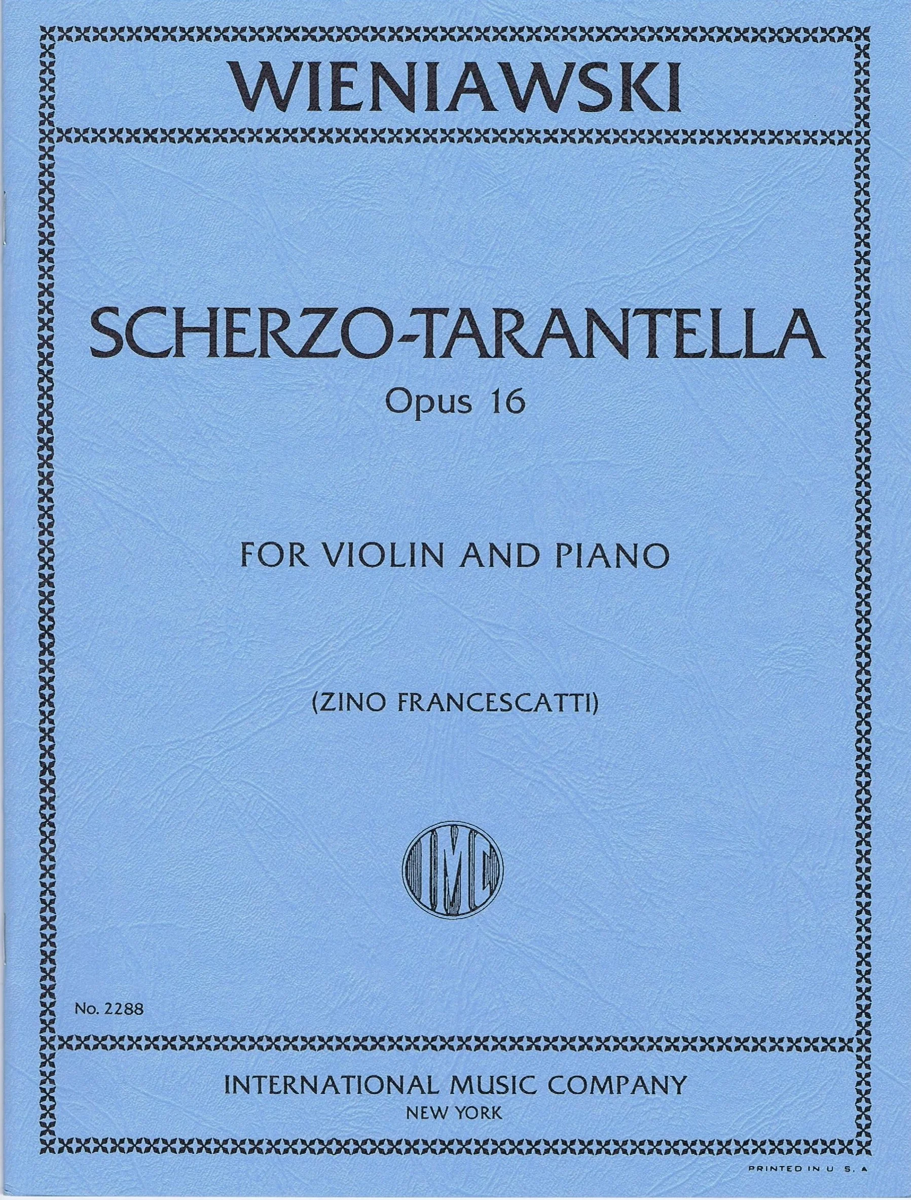Wieniawski Scherzo-Tarantella, Opus 16 IMC 2288