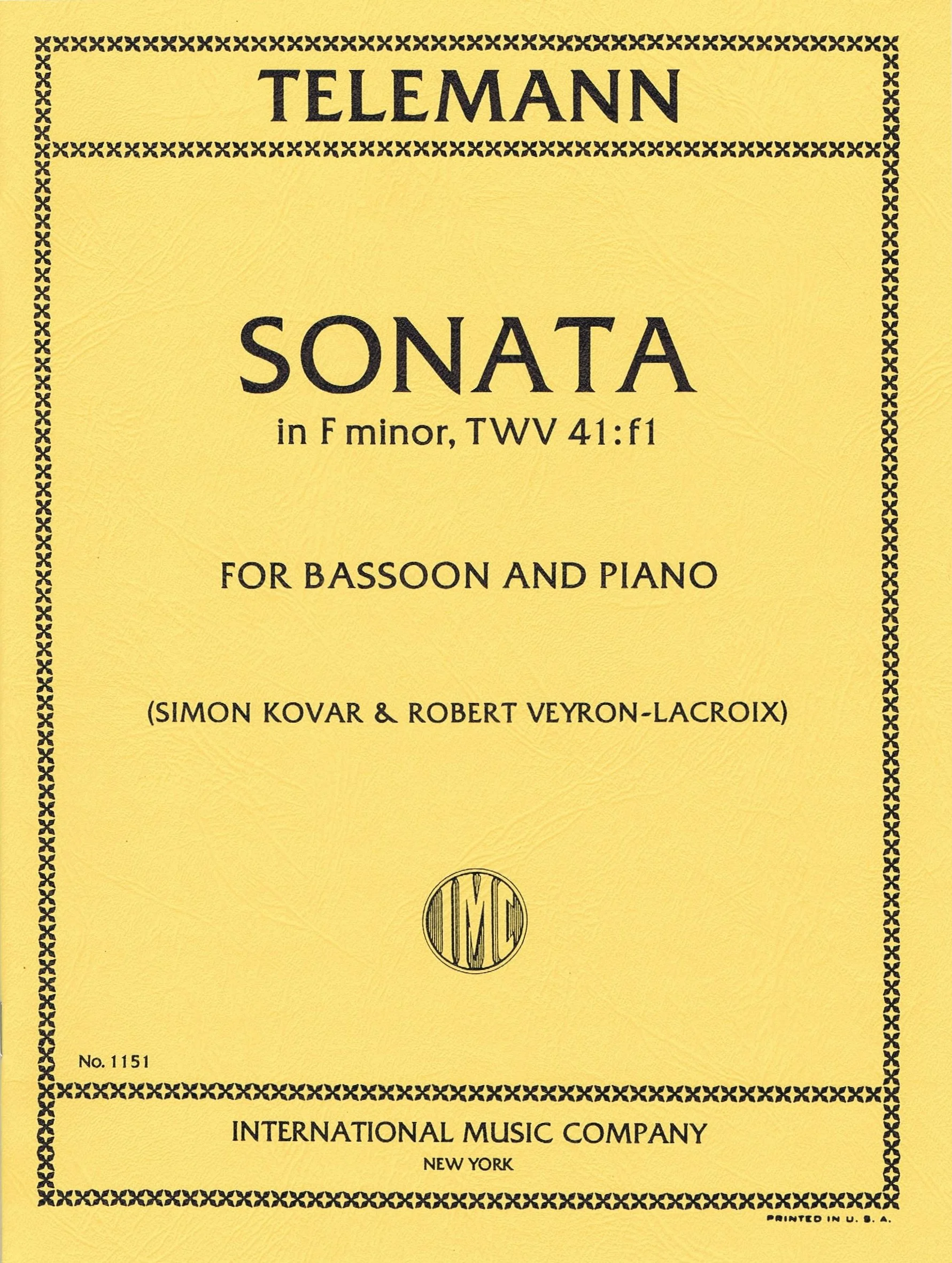 Telemann Sonata in F minor IMC 1151