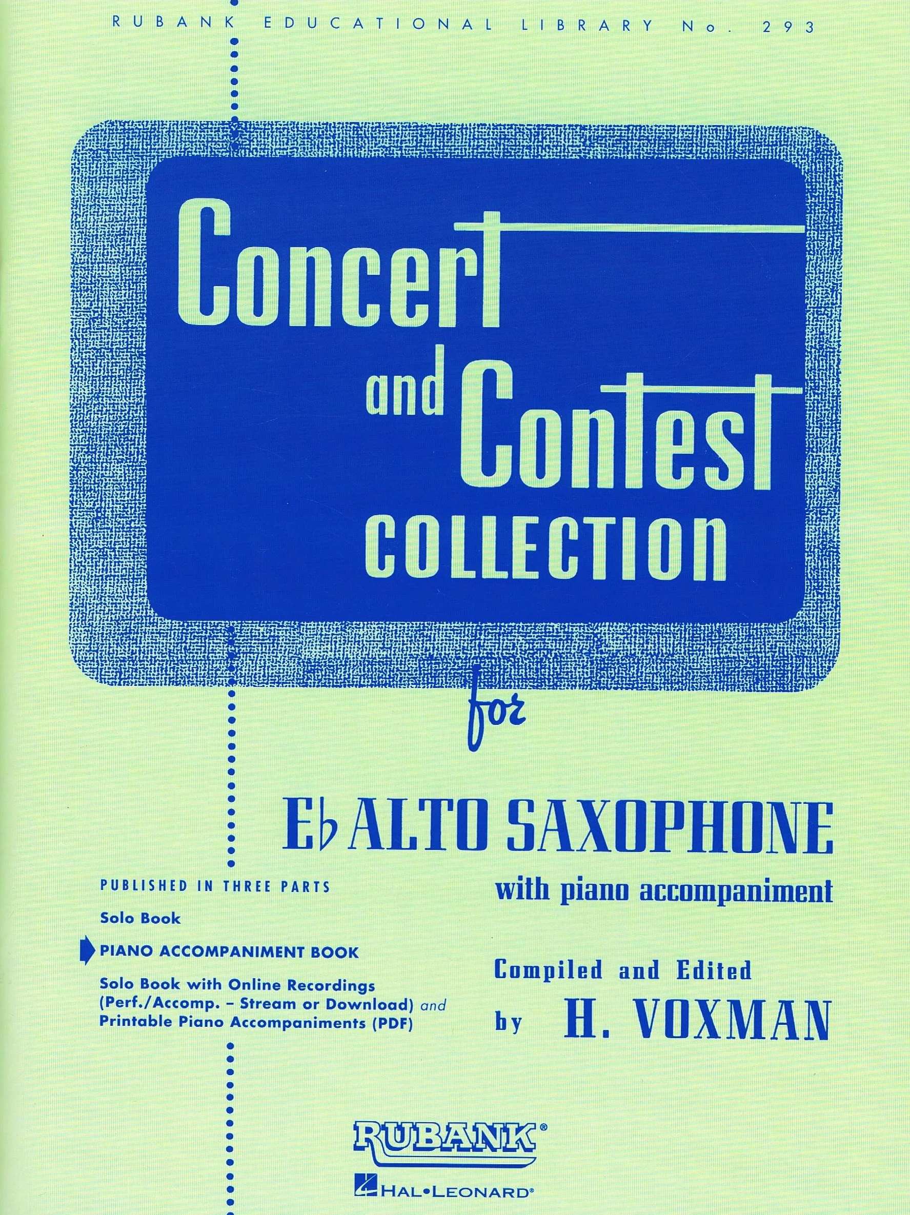 Concert and Contest Collection for Eb Alto Saxophone Piano Accompaniment HL 04471700