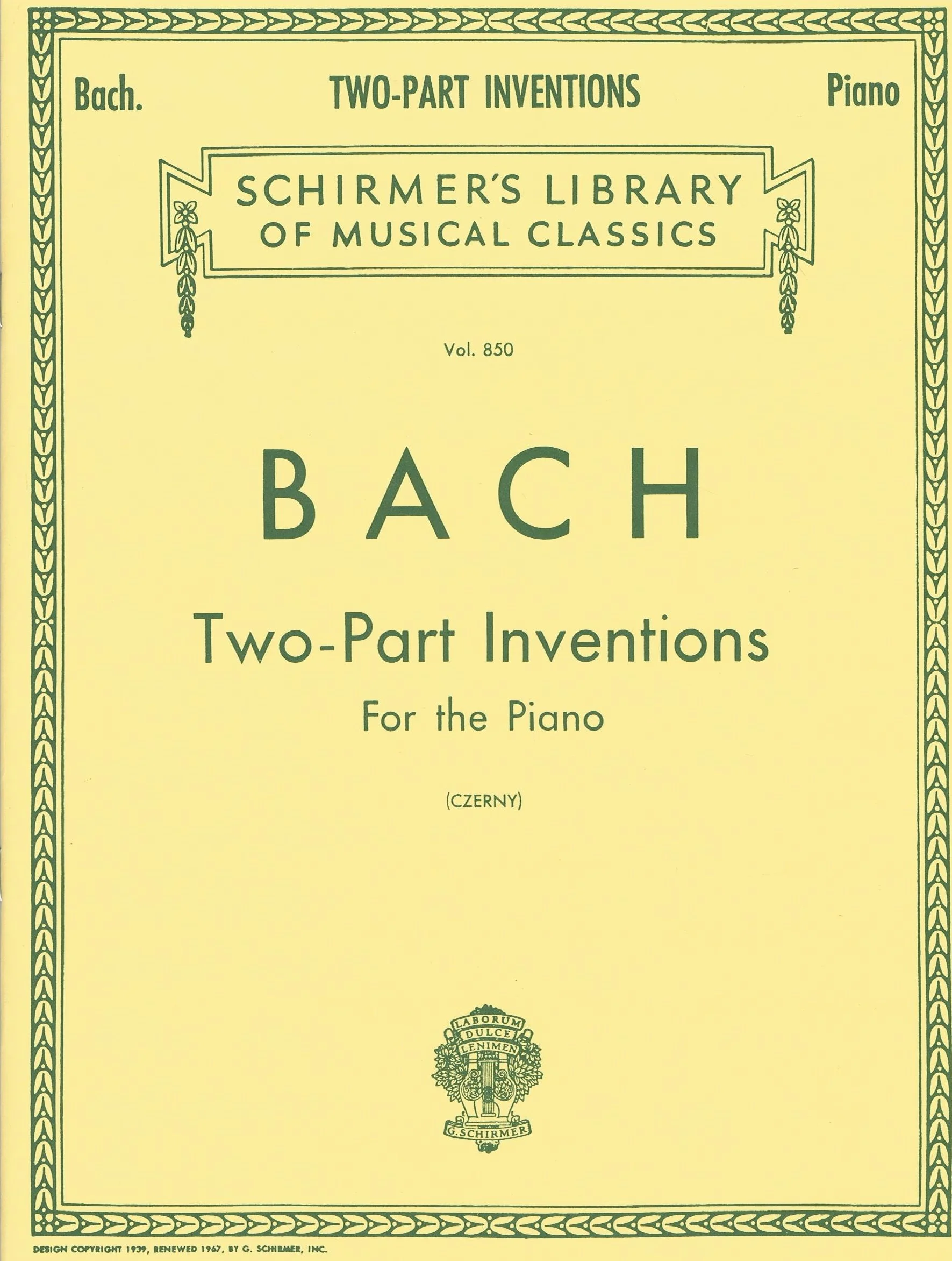 Bach 15 Two-Part Inventions (Czerny) HL 50256680