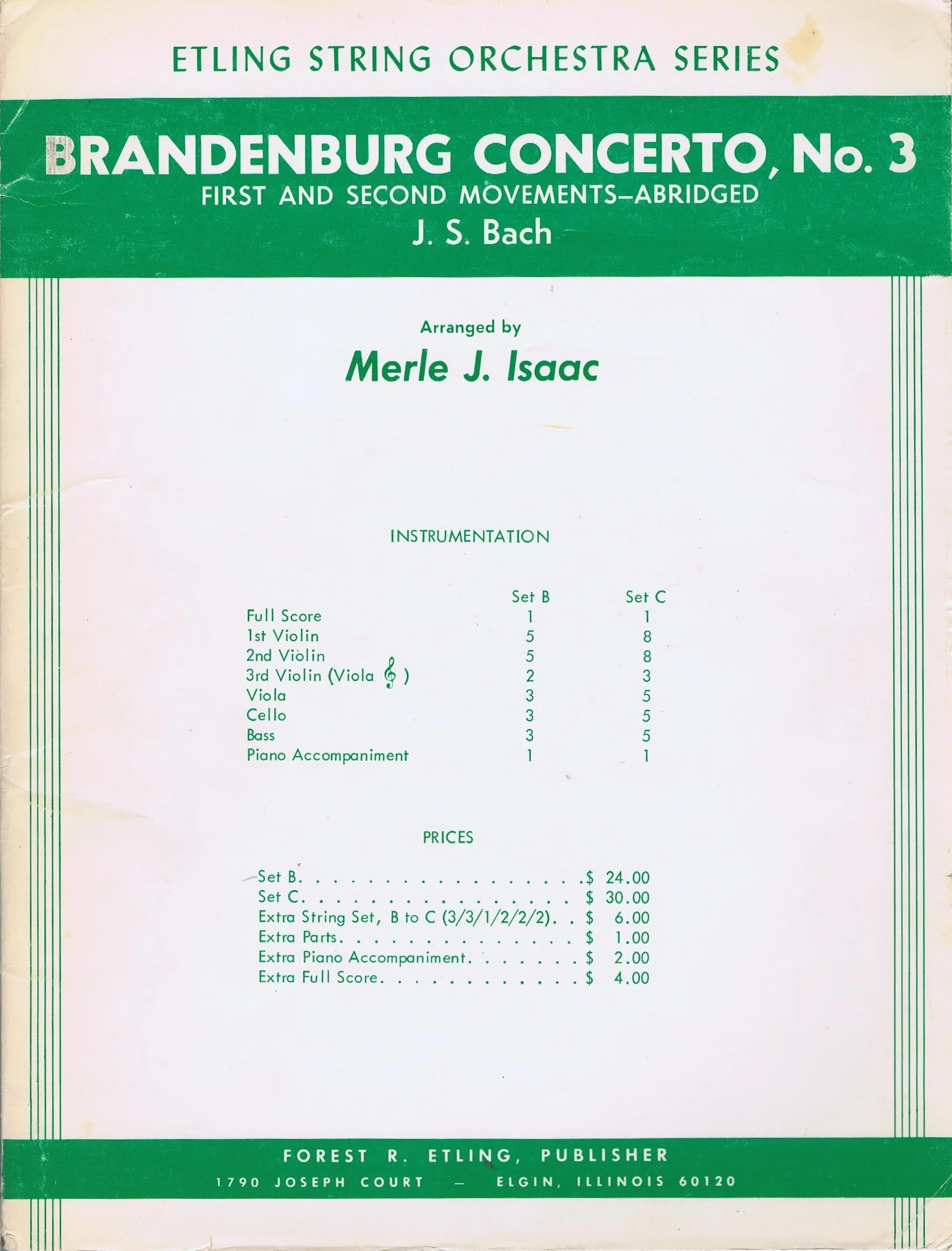 Orchestration - Brandenburg Concerto No.3 First and Second Movement - Abridged