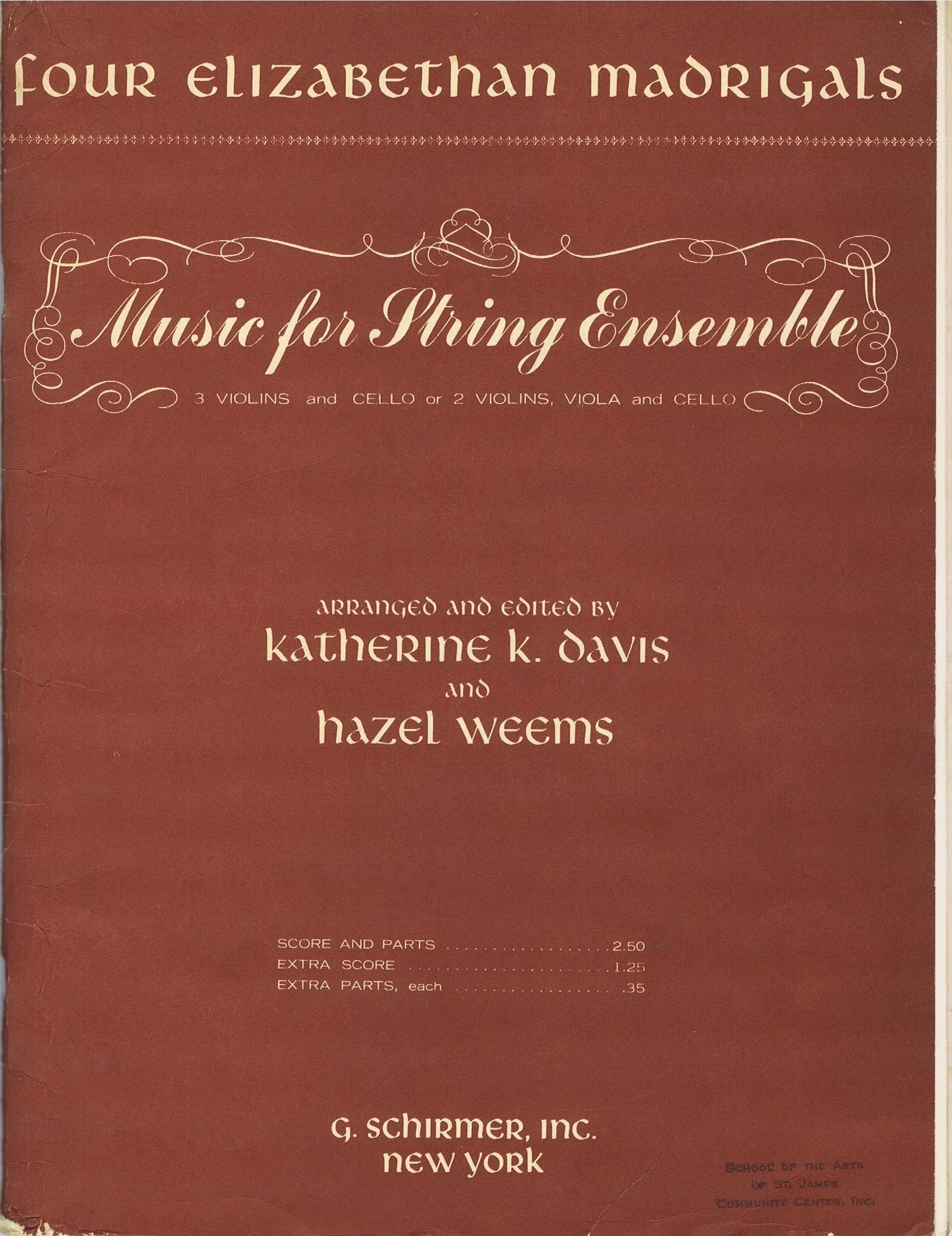 Orchestration - Four Elizabethan Maorigals - Music for String Ensemble