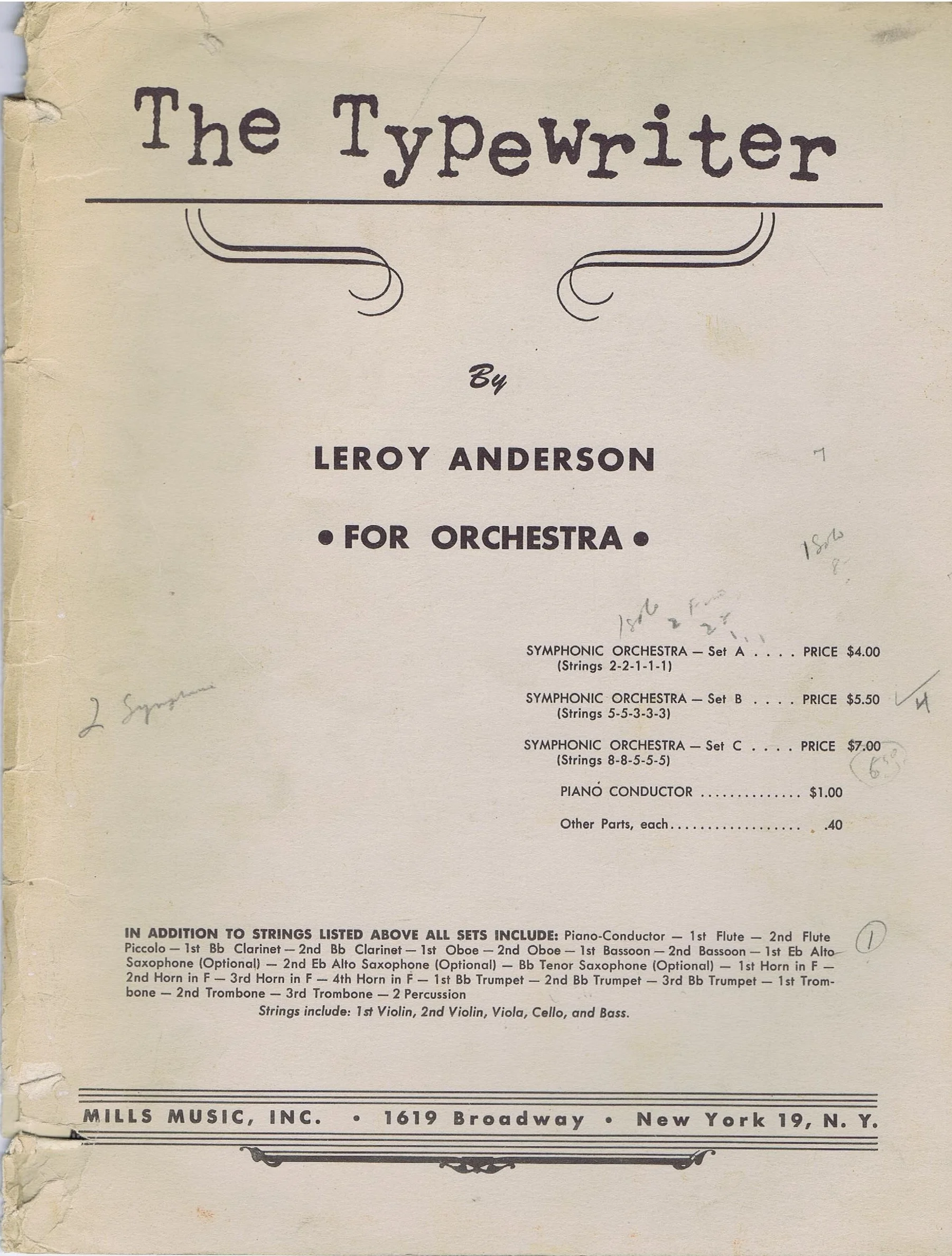 Orchestration - The Typewriter by Leroy Anderson, for Orchestra