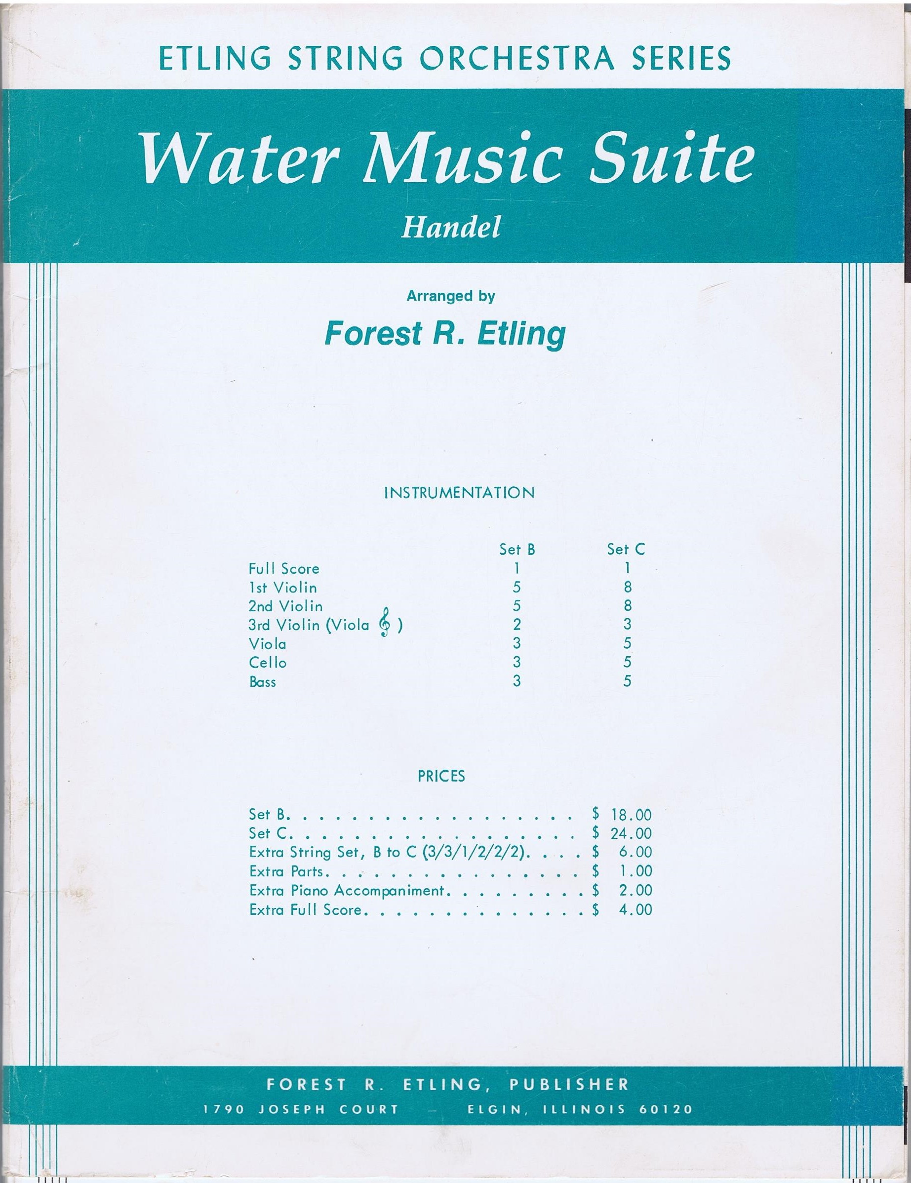 Orchestration - Etling String Orchestra Series Water Music Suite Handel
