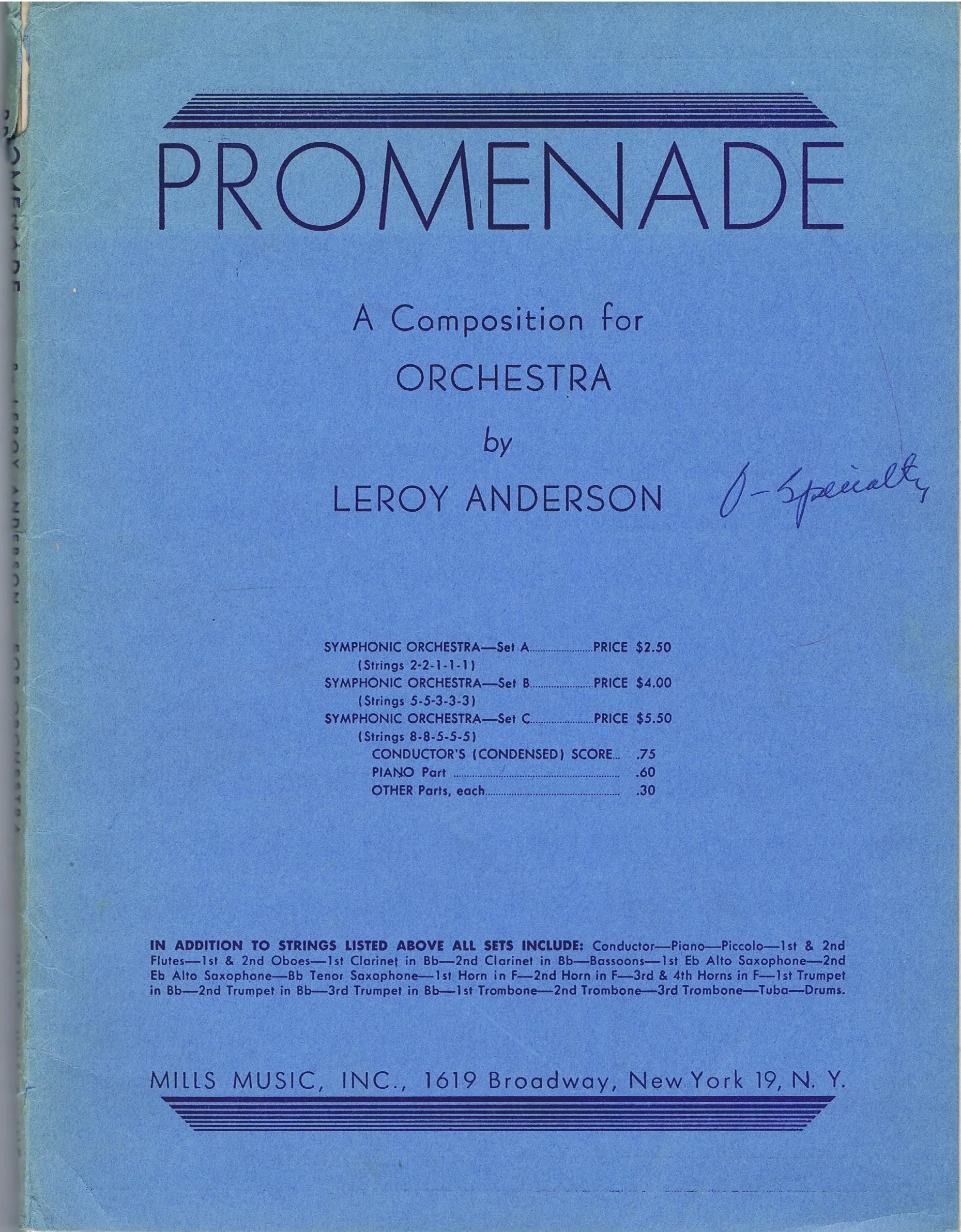 Orchestration - Promenade A Composition for Orchestra by Leroy Anderson