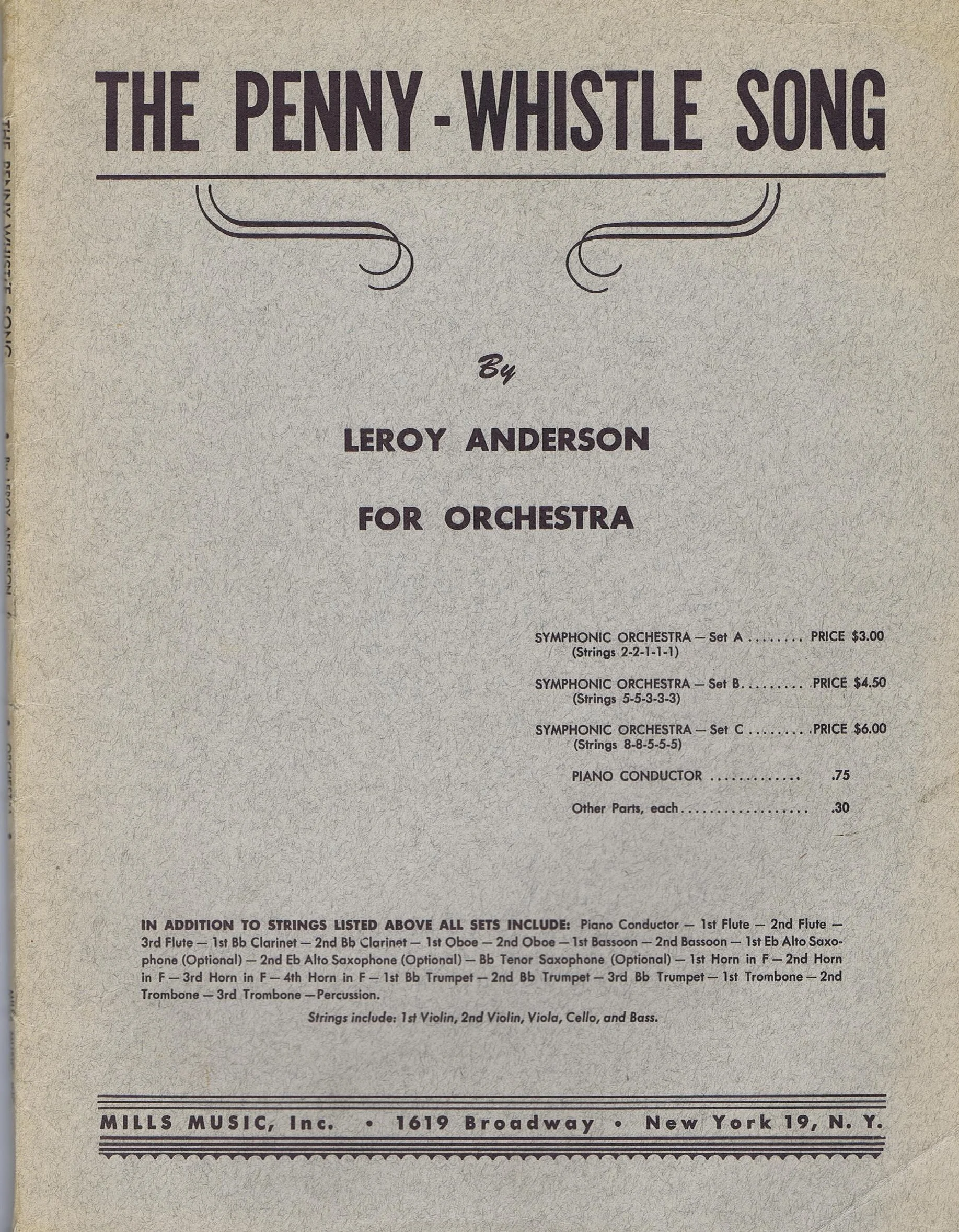 Orchestration - The Penny-Whistle Song by Leroy Anderson for Orchestra