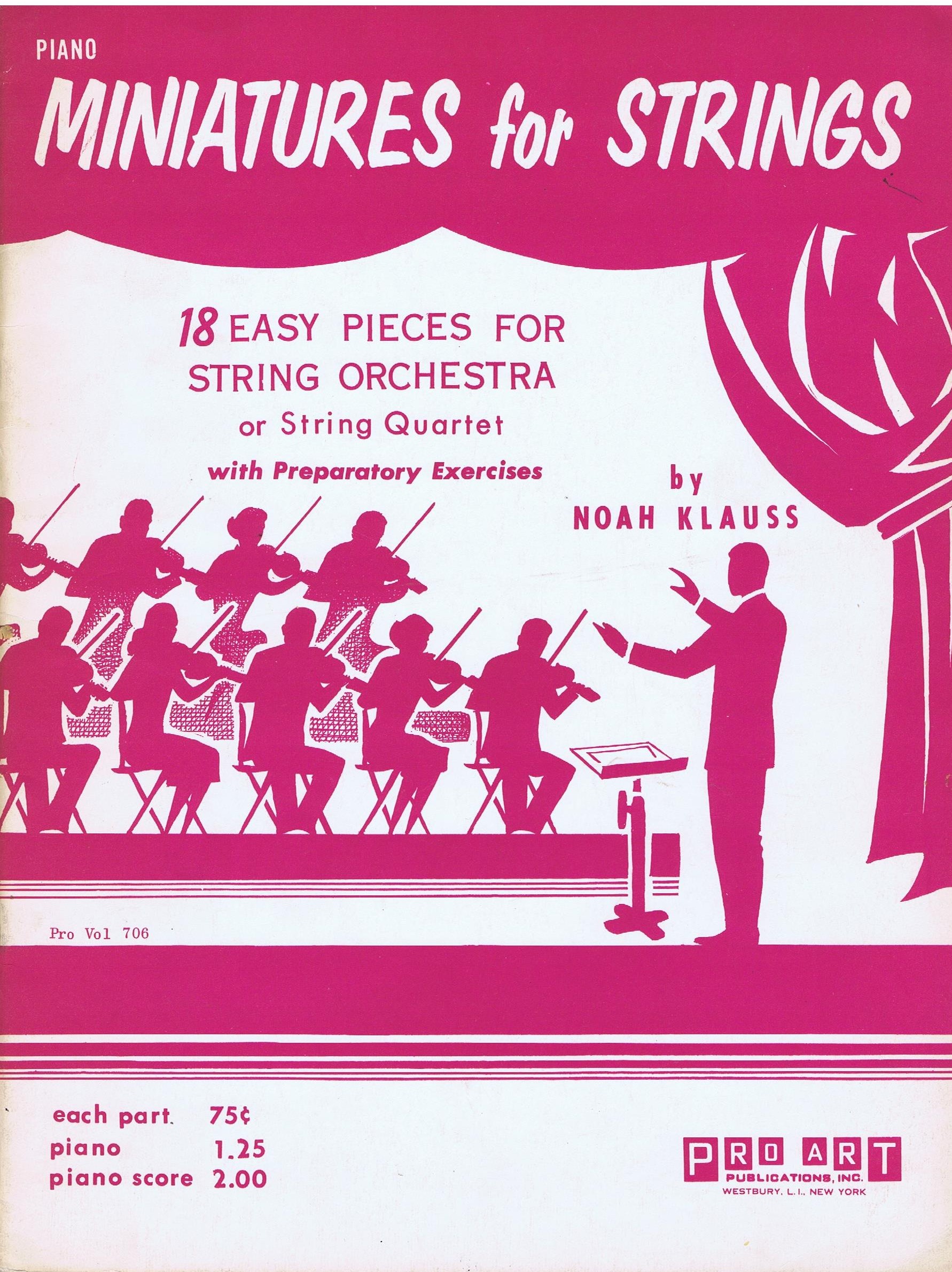 Orchestration - Miniatures for Strings - 18 Easy Pieces for String Orchestra or String Quartet with Preparatory Exercises
