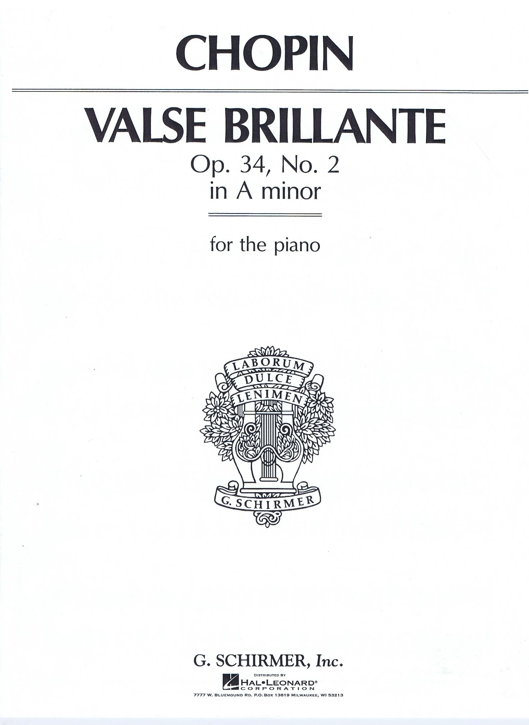 Chopin Waltz, Op. 34, No. 2 in A Minor HL 50273640