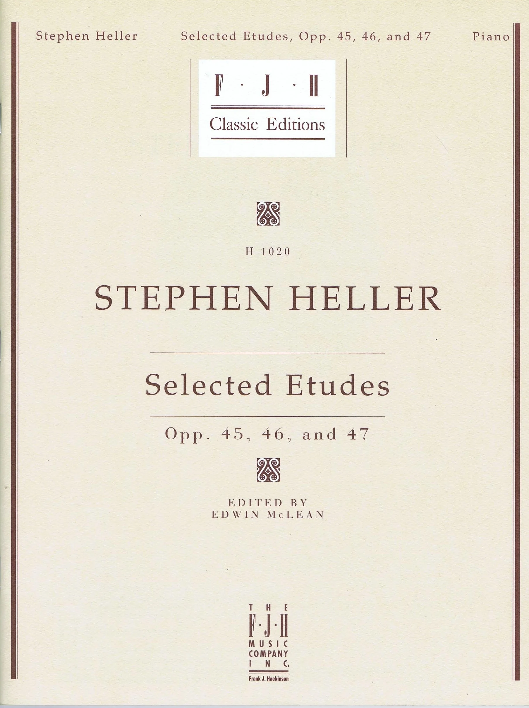Heller Selected Etudes Opp. 45, 46, and 47 H1020