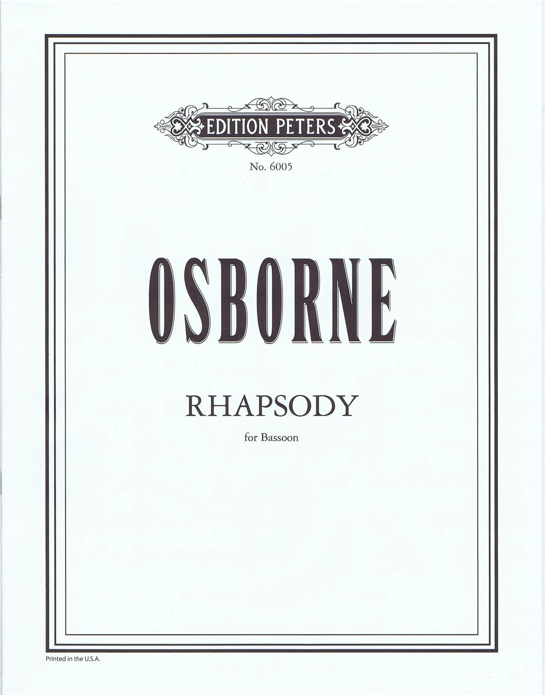 Osborne Rhapsody for Bassoon EP6005