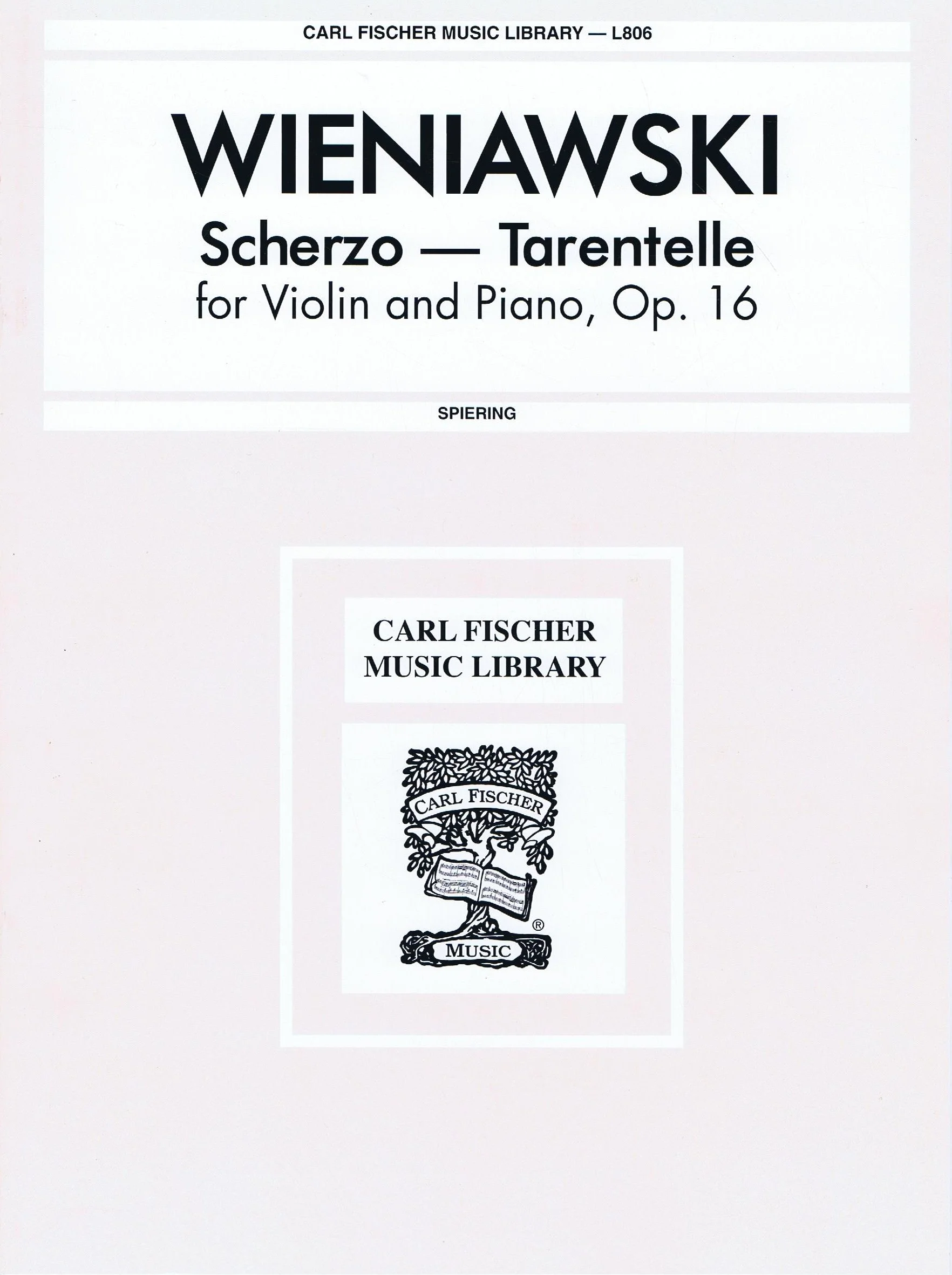 Wieniawski Scherzo-Tarantelle, Opus 16 CF L806