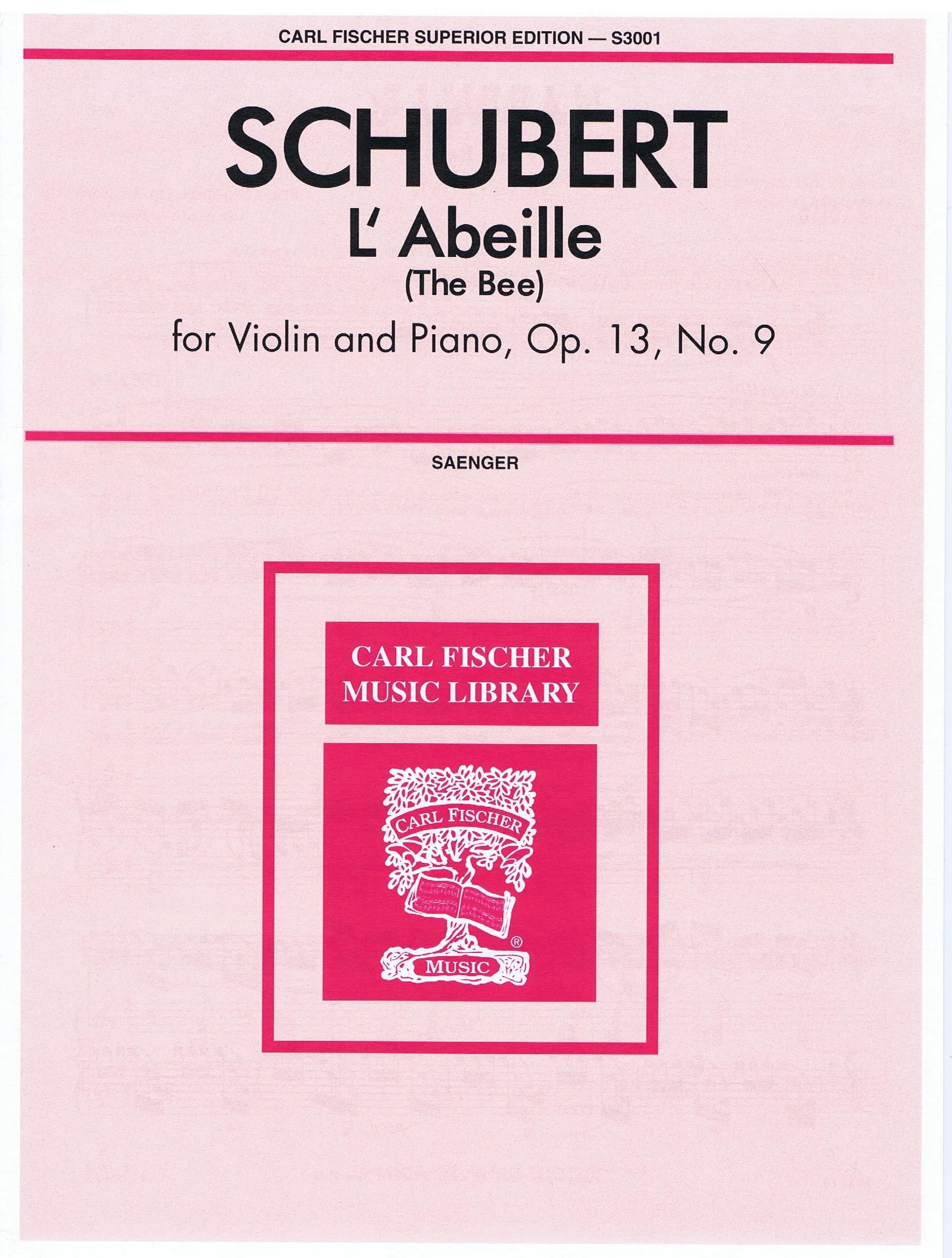 Schubert L'Abeille, Opus 13, No. 9 CF S3001