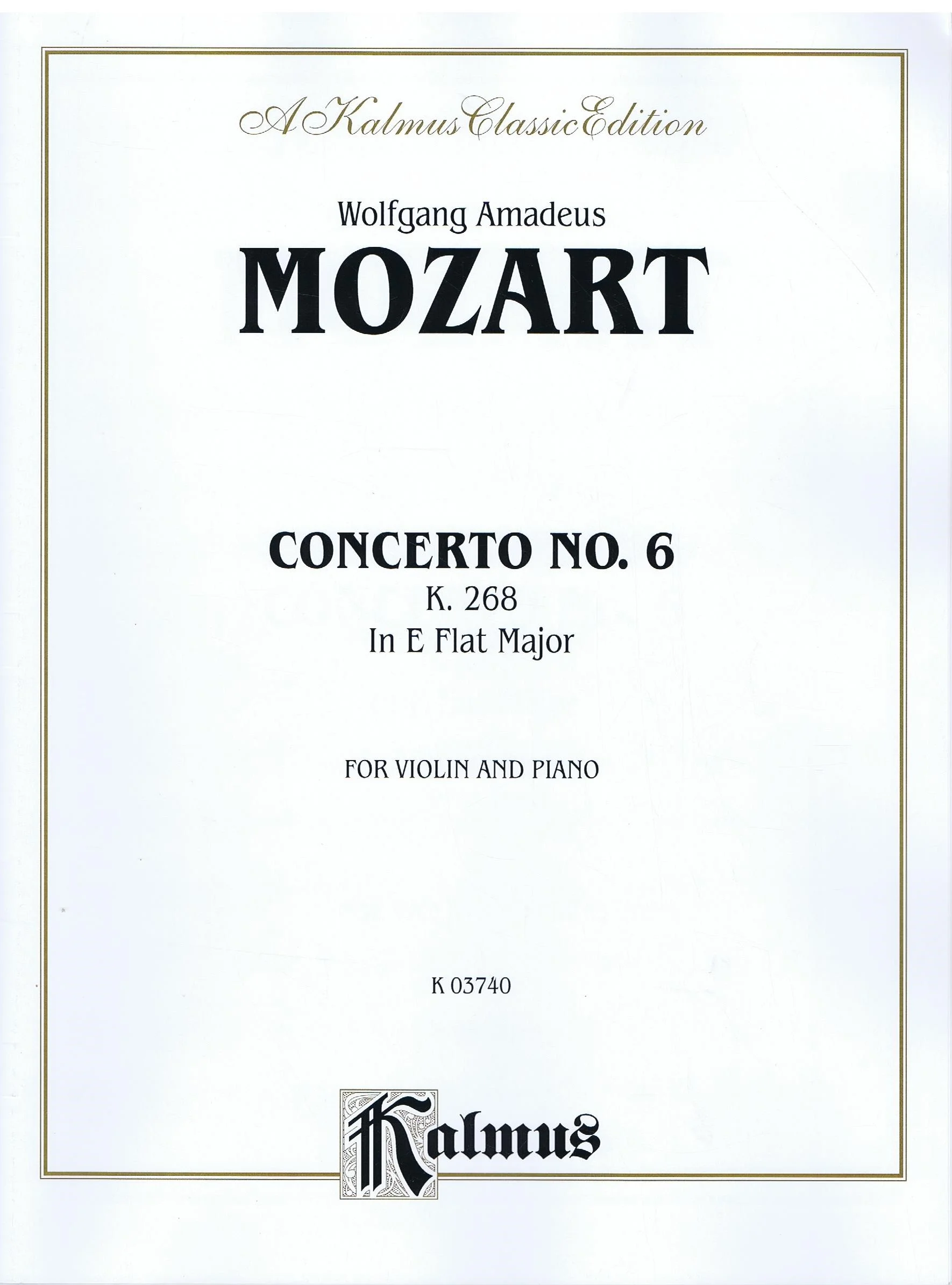 Mozart Violin Concerto No. 6, K. 268 Alfred K03740