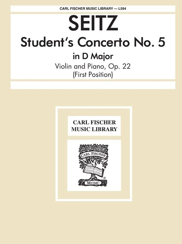 Friedrich Seitz Student's Concerto No. 5 In D Major, Opus 22 CF L594