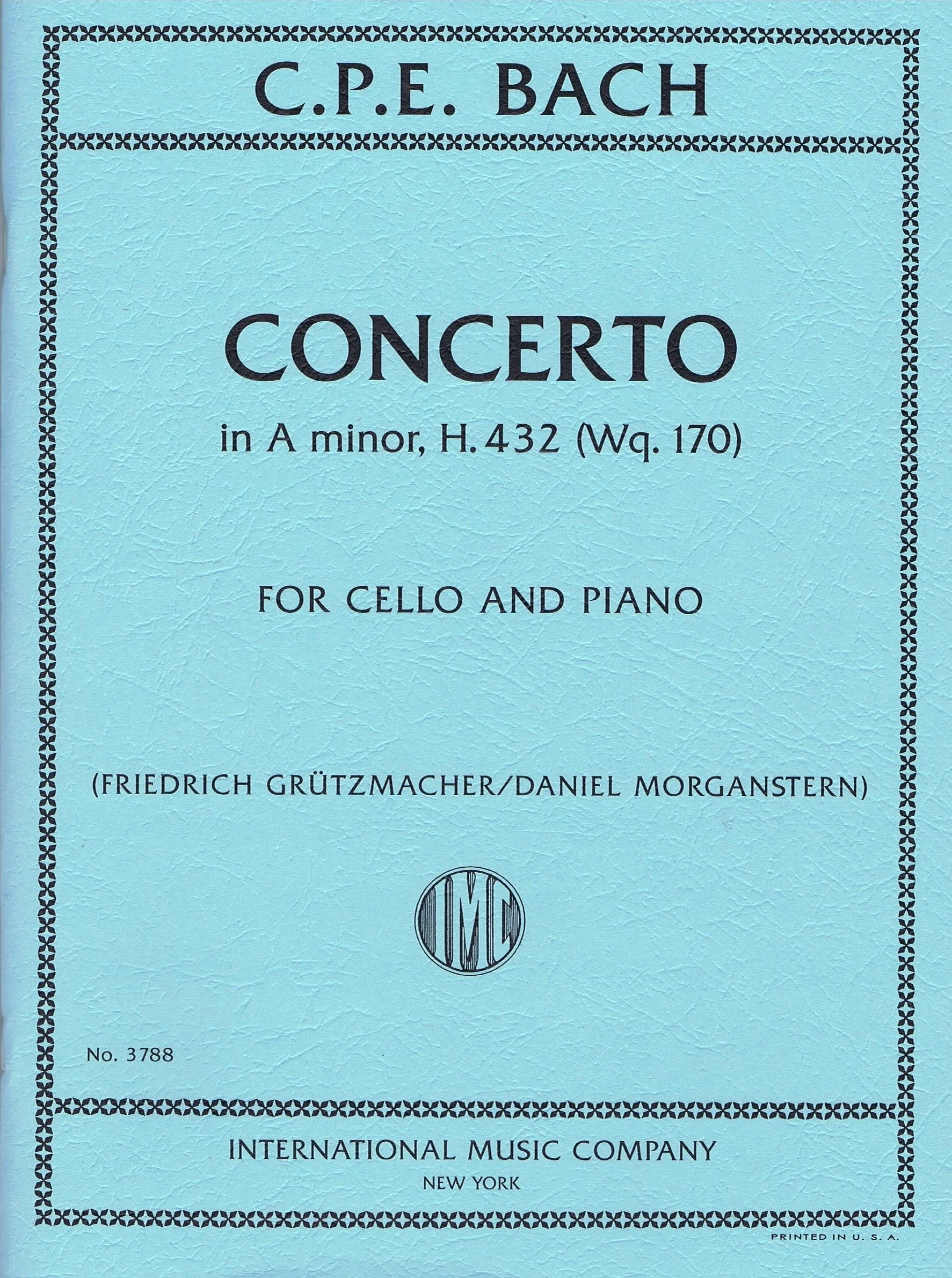 Bach Concerto in A minor, H. 432 (Wq. 170) IMC 3788