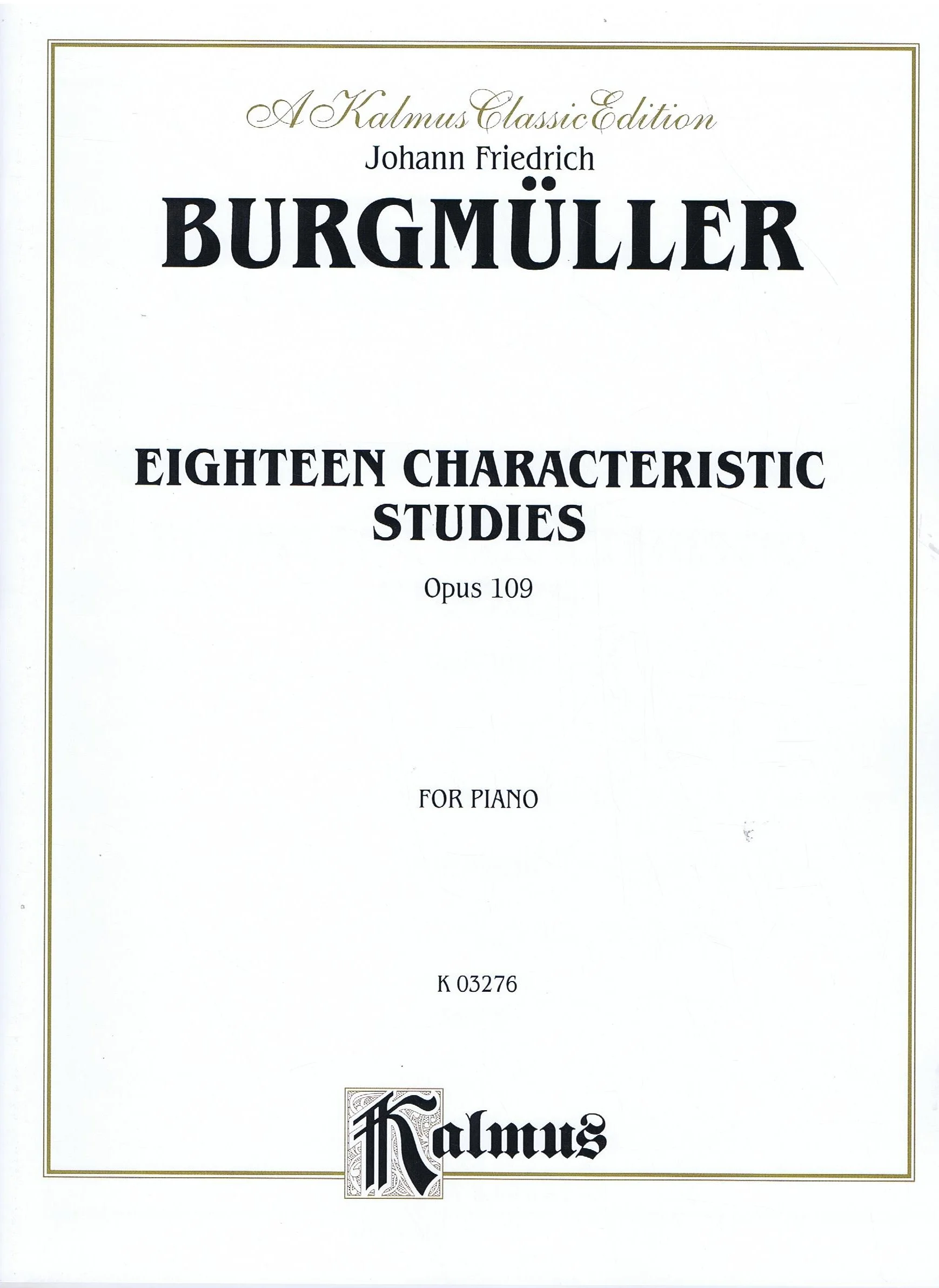 Burgmüller Eighteen Characteristic Studies, Opus 109 Alfred K03276