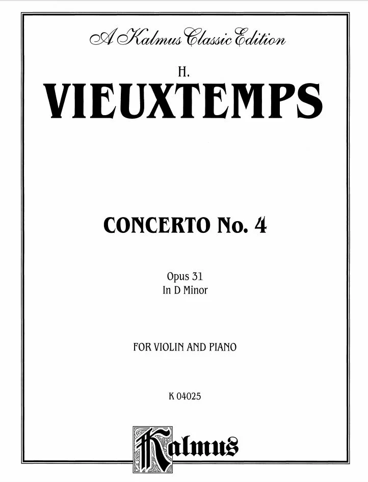 Vieuxtemps Violin Concerto No. 4, Opus 31 Alfred K04025