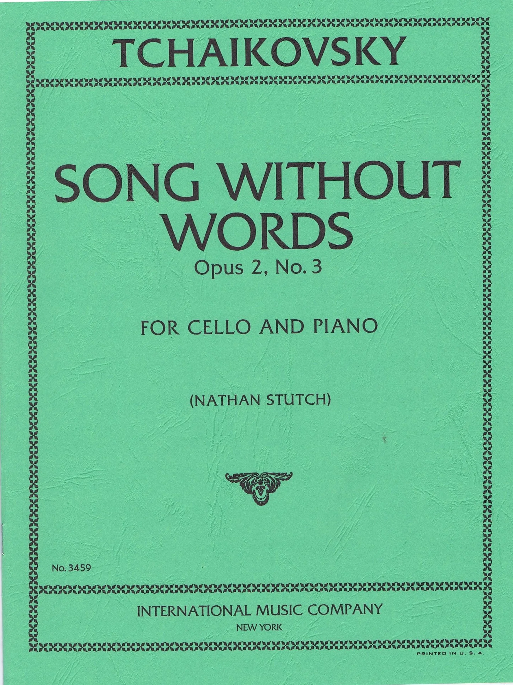 Tchaikovsky Song without Words, Opus 2, No. 3 IMC 3459