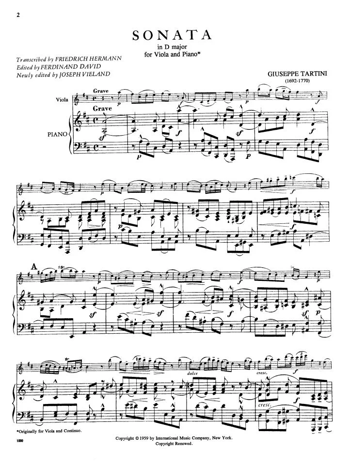 Tartini Sonata in D major IMC 1880