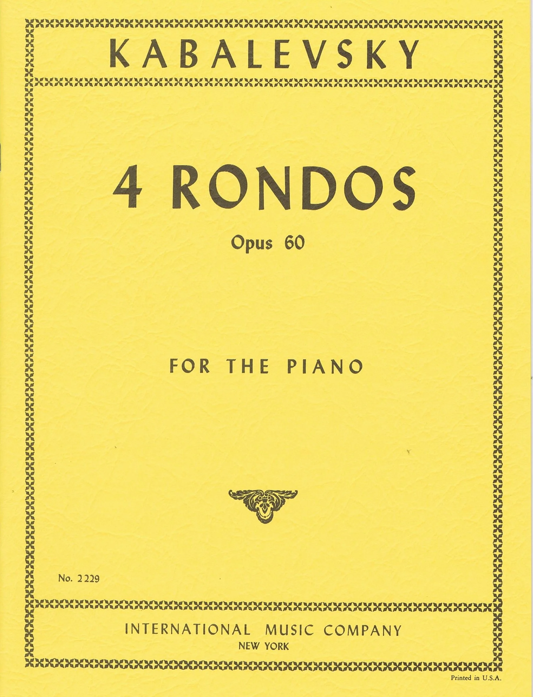 Kabalevsky Four Rondos, Opus 60 IMC 2229