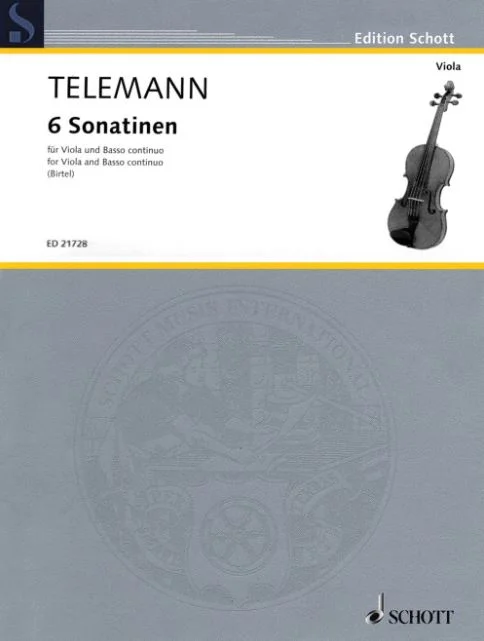 Telemann 6 Sonatinas for Viola and Basso Continuo HL 49044206