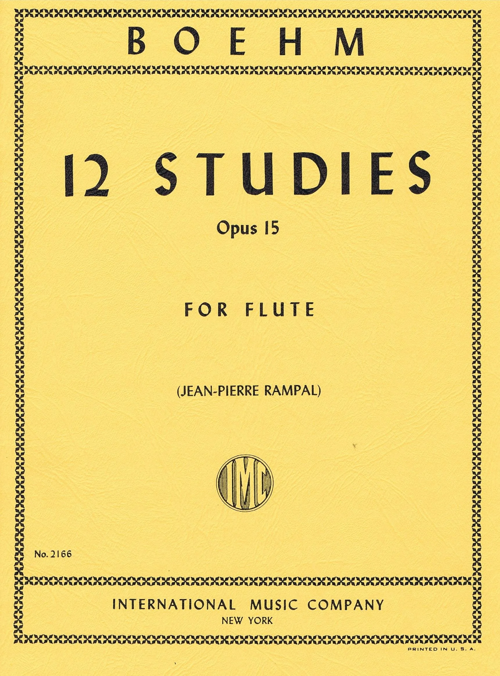 Boehm FLUTE SOLO 12 Studies, Opus 15 (RAMPAL, Jean-Pierre) IMC 2166