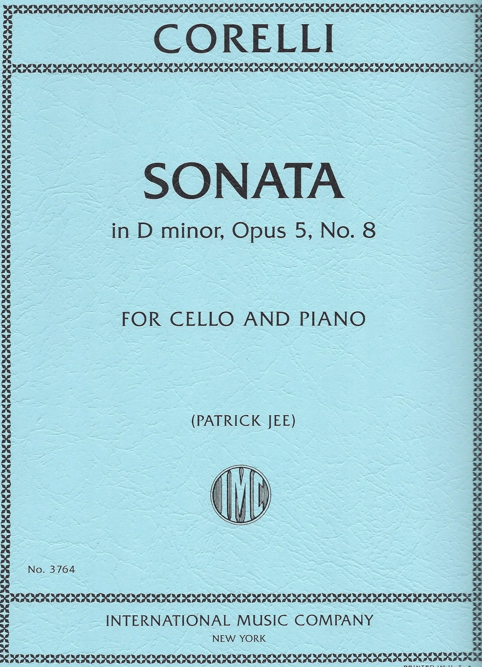 CORELLI, Arcangelo Sonata in D minor, Op. 5, No. 8 (JEE, Patrick), IMC 3764