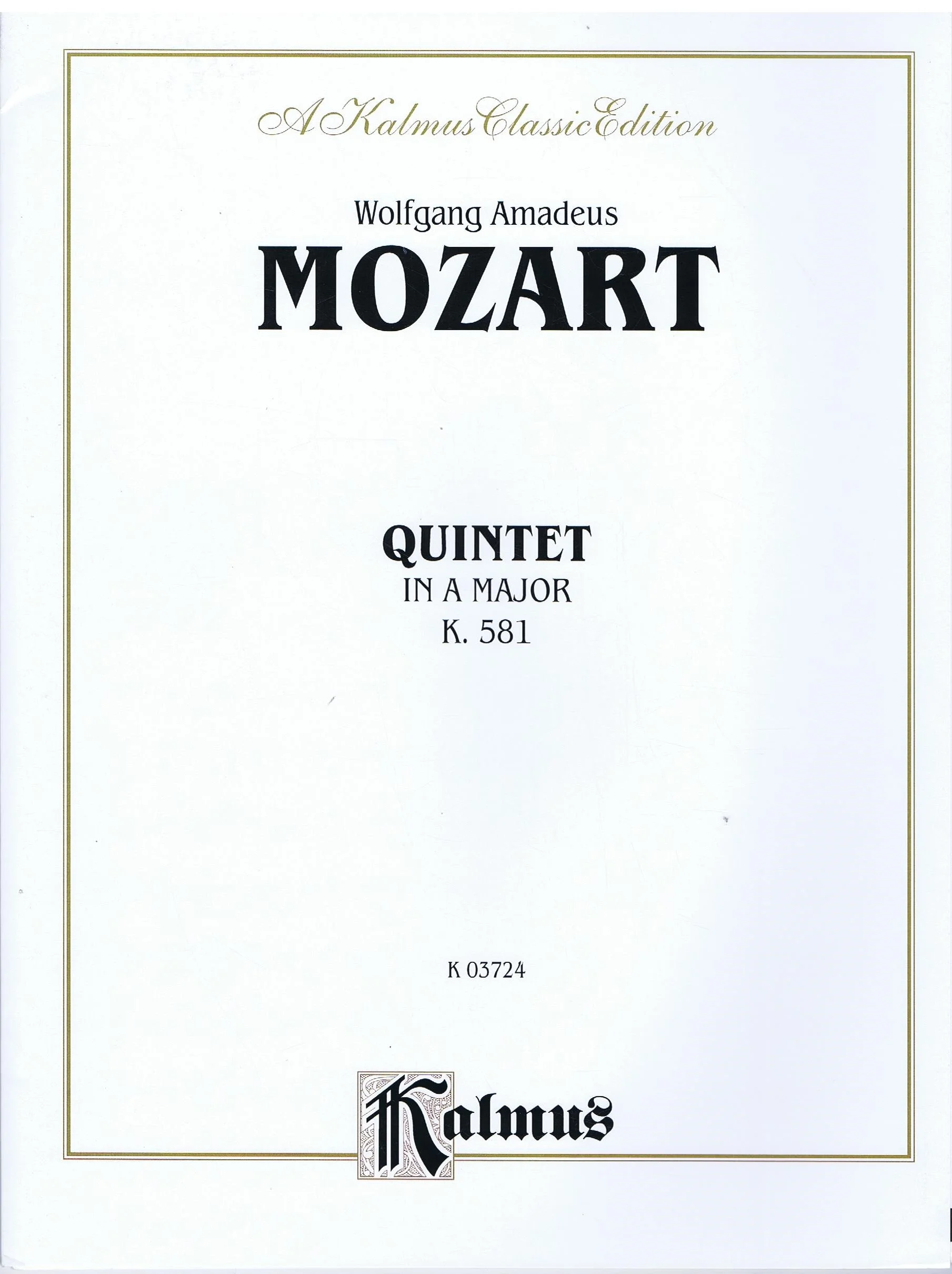 Mozart Quintet, K. 581 Alfred K03724