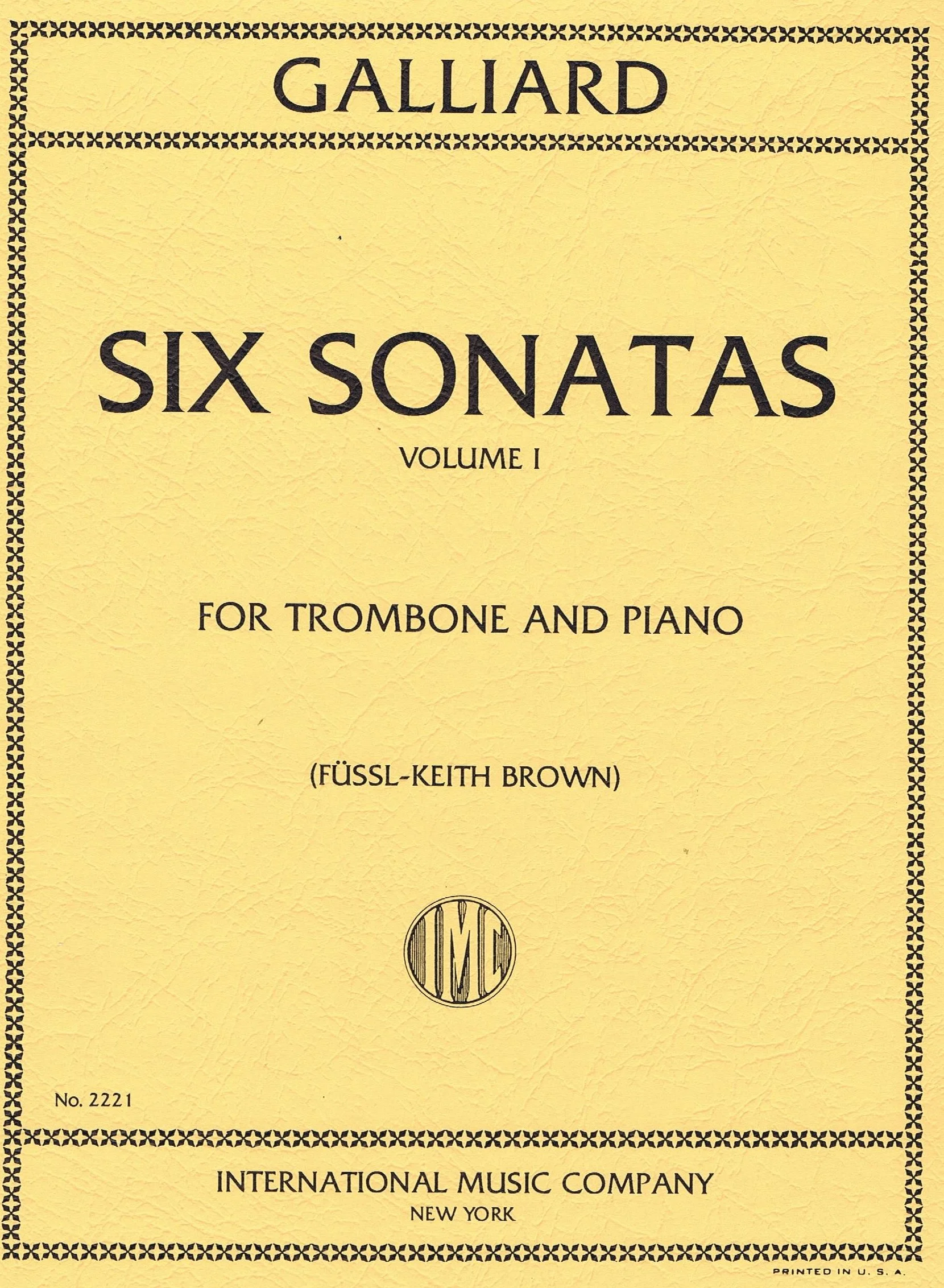 GALLIARD, John Ernst Six Sonatas: Volume I IMC 2221