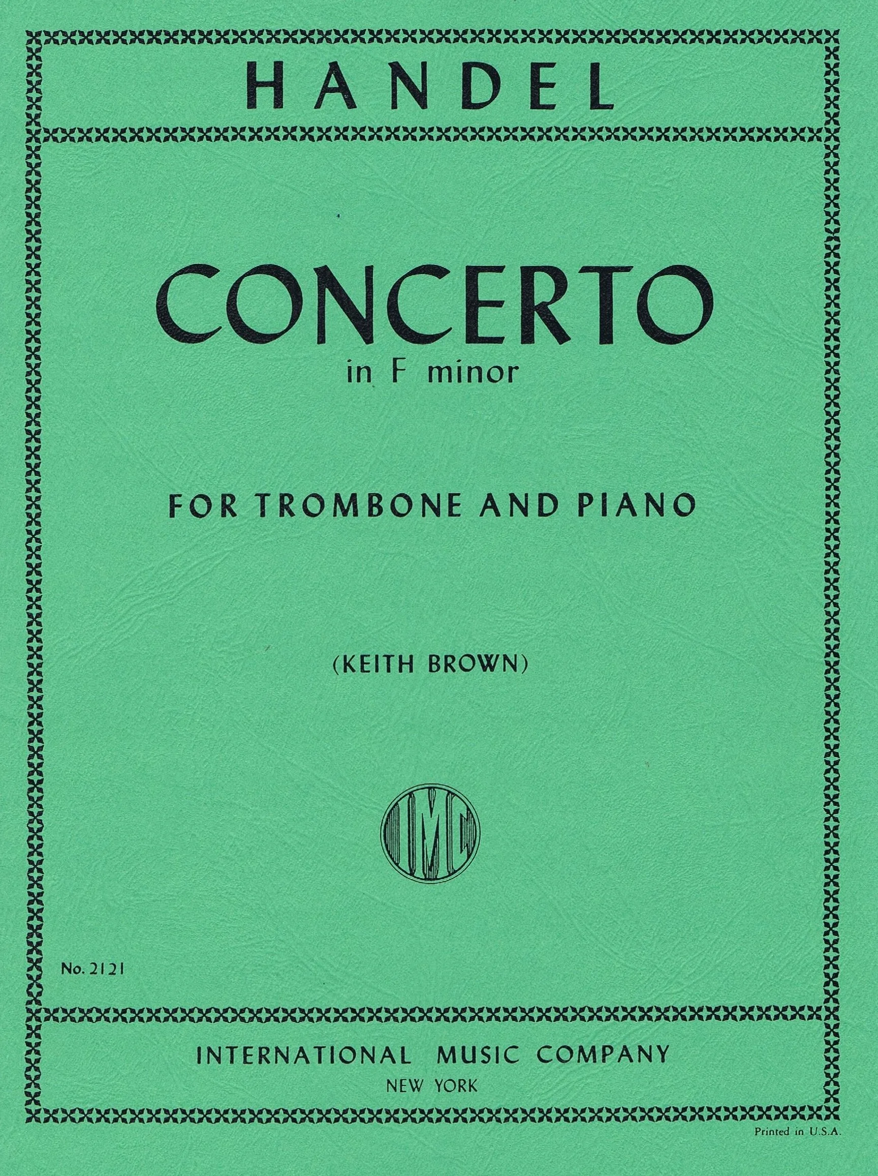 HANDEL, Concerto in F minor (BROWN, Keith, FÜSSL) IMC 2121