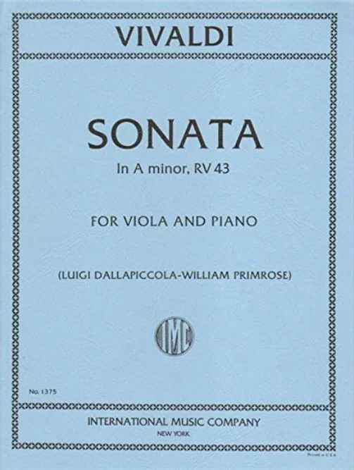 VIVALDI, Sonata No. 3 in A minor, RV 43 (PRIMROSE, William) IMC 1375