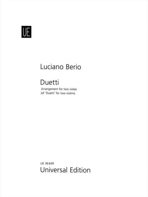 Berio, Duetti Arrangement for two violas CF UE036649