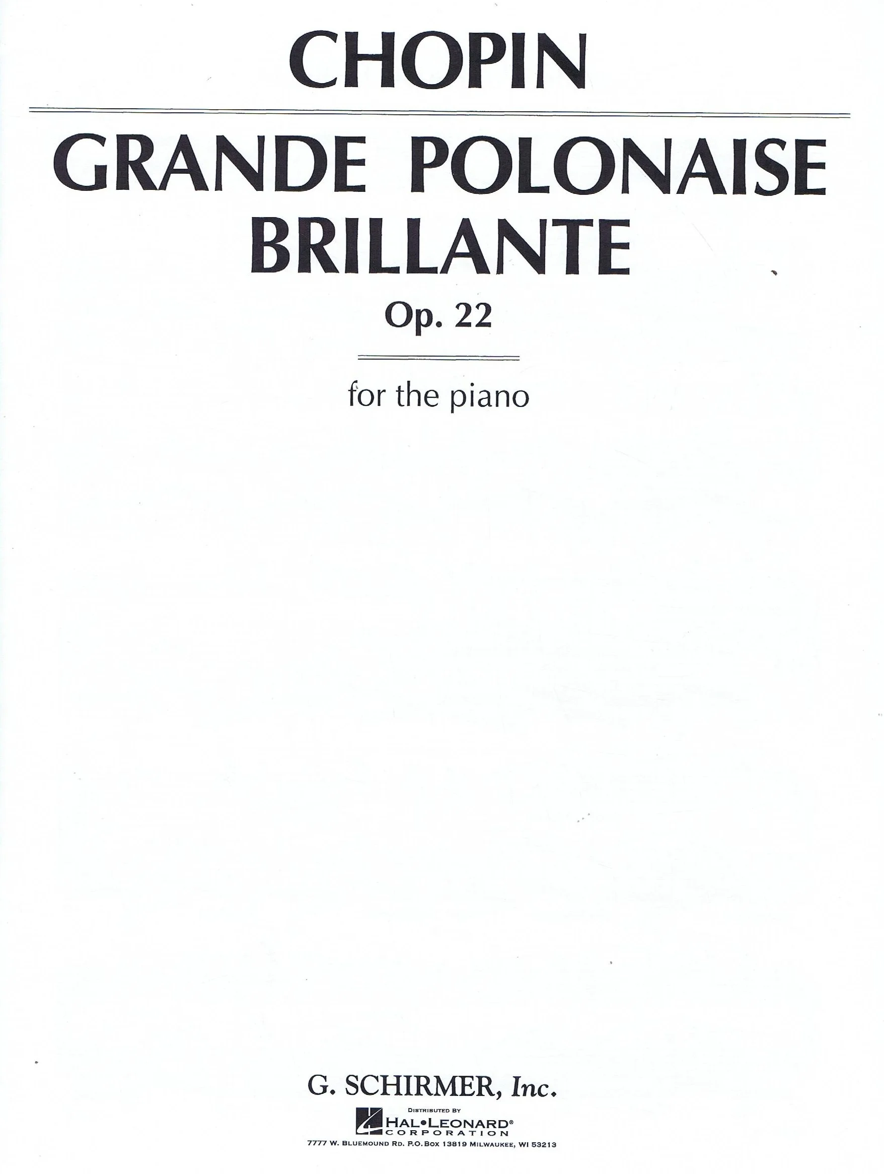 GRAND POLONAISE BRILLANTE, OP. 22 IN EB MAJOR HL 50267630