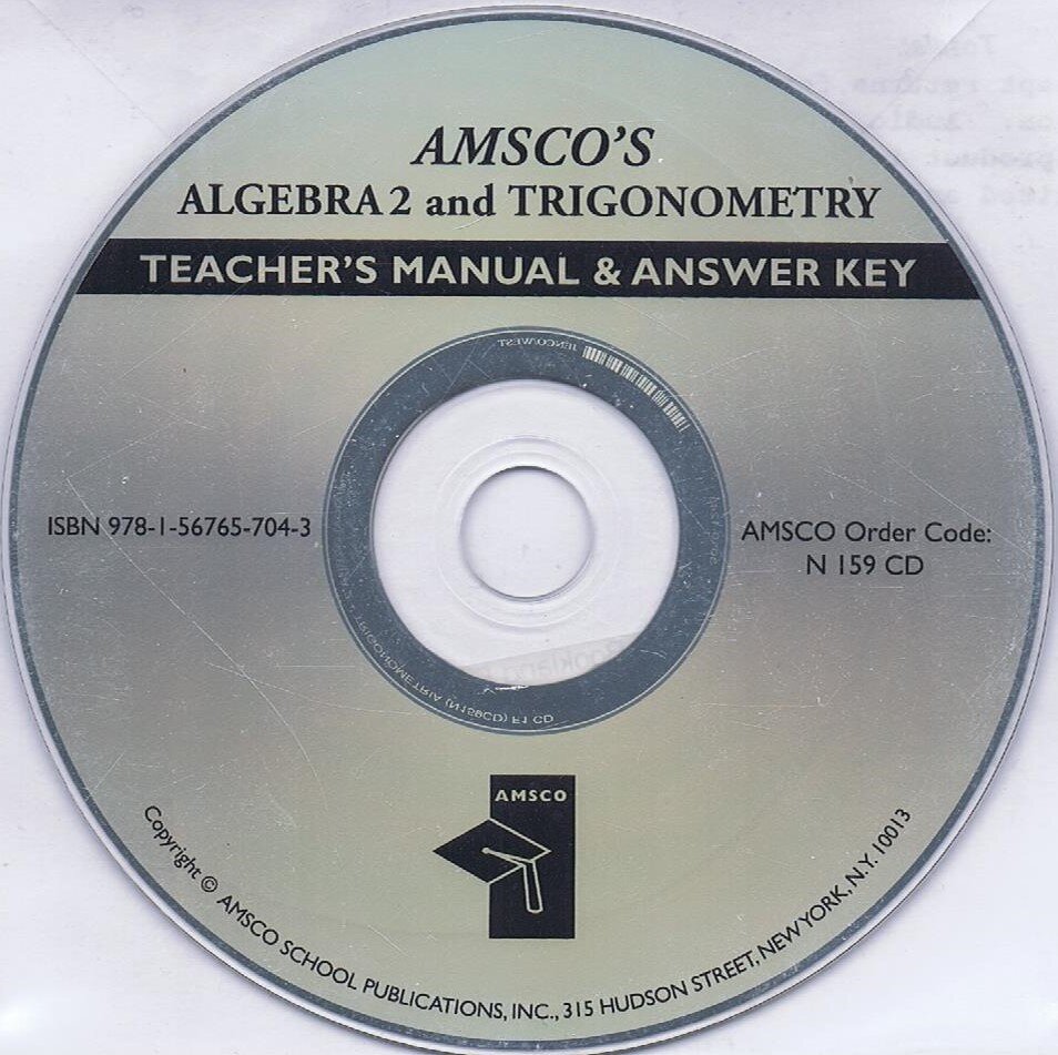 Amscos Algebra 2 And Trigonometry Ann Xavier Gantert Student Edition Hardcover Answer Key Cd Teachers Choice