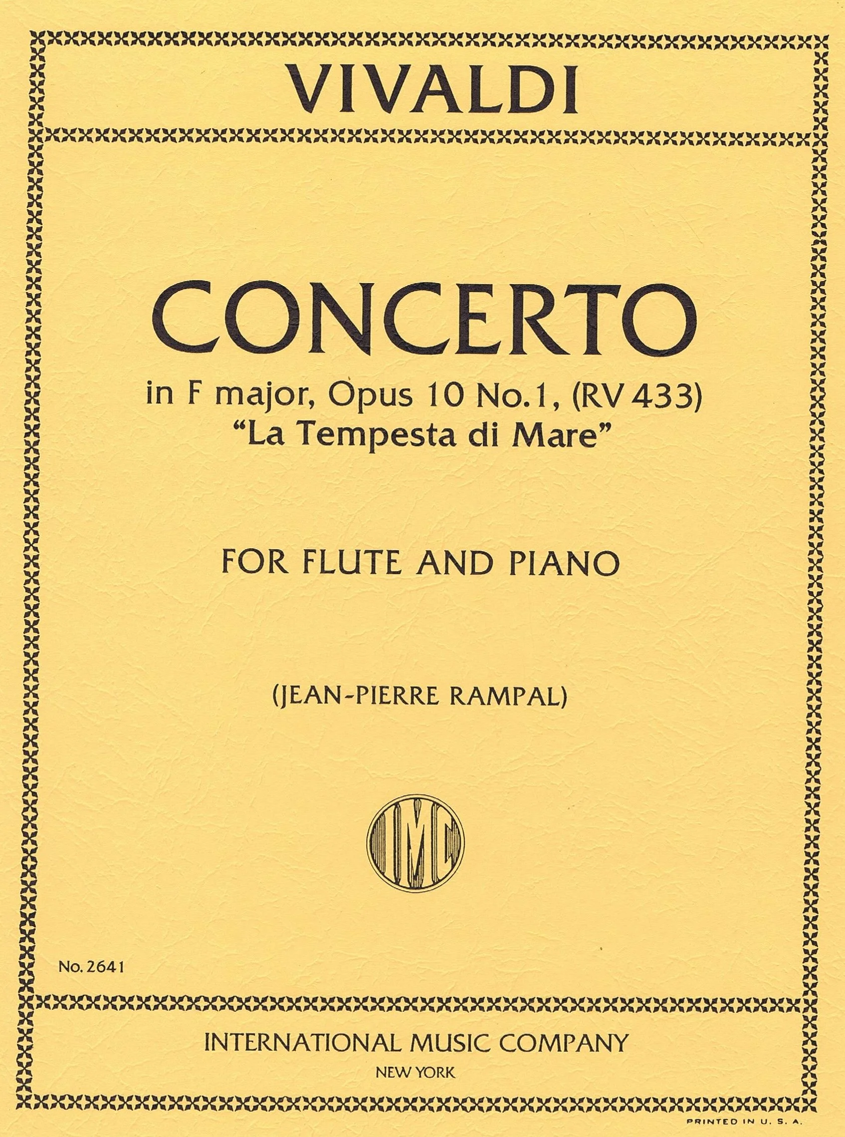 Vivaldi, Concerto in F major, RV 433 "La Tempesta di Mare" (RAMPAL, Jean-Pierre) 2641 Concerto in F major, RV 433 "La Tempesta di Mare" (RAMPAL, Jean-Pierre) IMC 2641