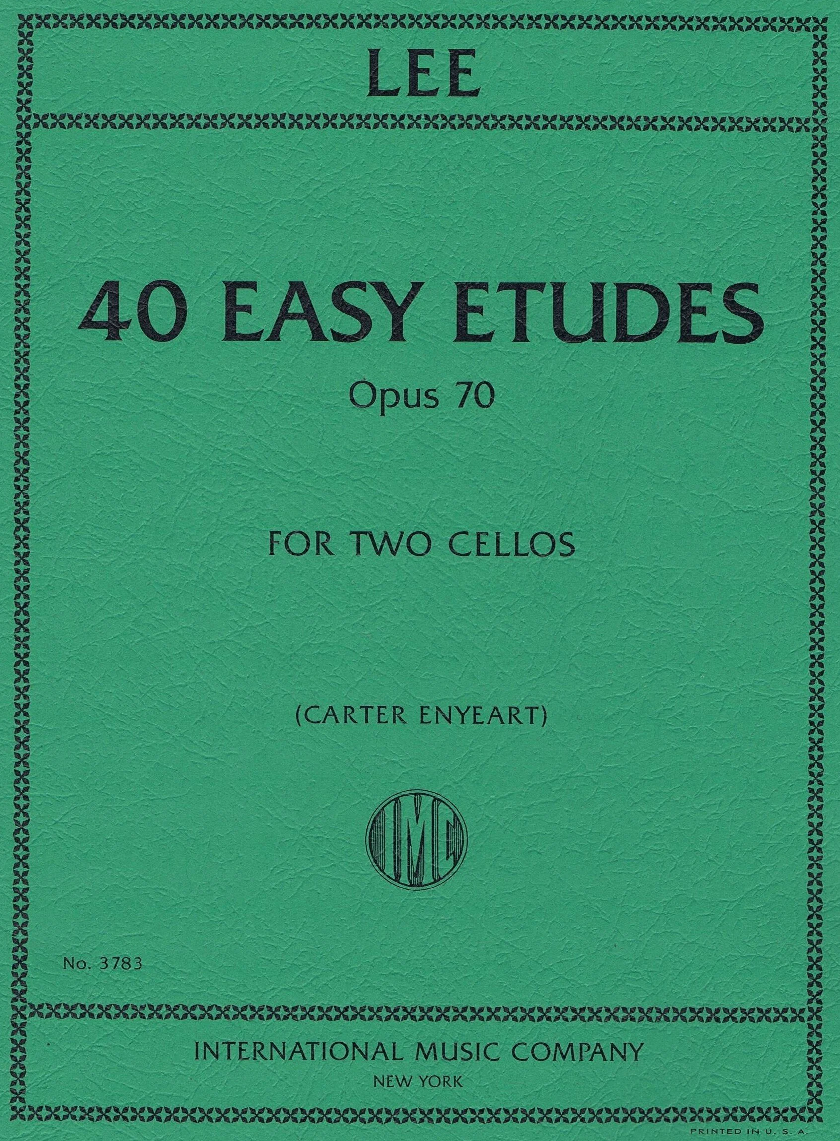 Lee, 40 Easy Etudes, Opus 70 (ENYEART, Carter) for Two Cellos IMC 3783