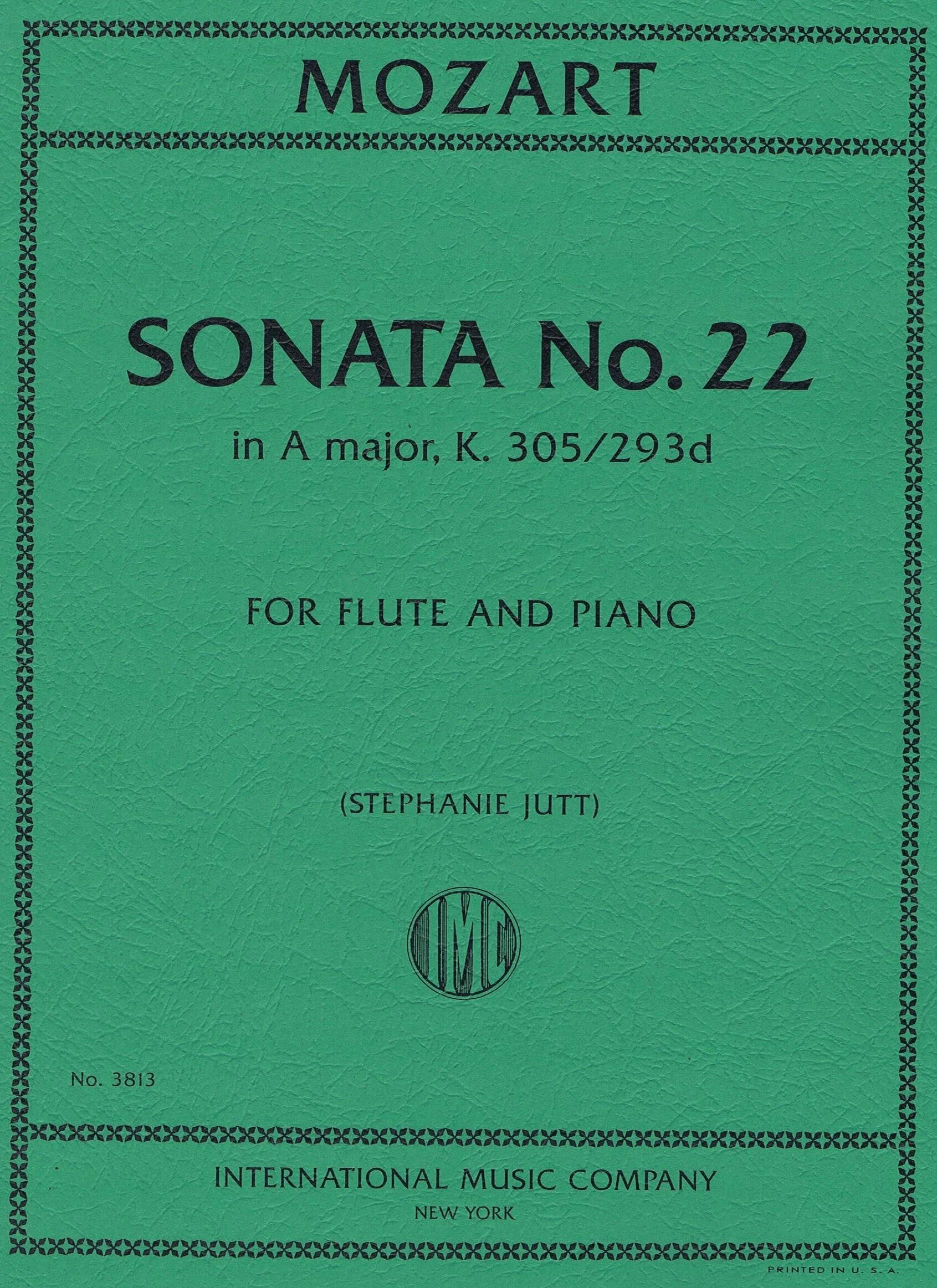 Mozart, Sonata No. 22 in A major, K. 305/293d (JUTT, Stephanie) IMC 3813
