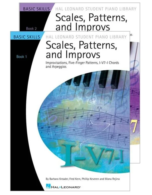 SCALES, PATTERNS AND IMPROVS – BOOK 1, Book 2 Improvisations, Five-Finger Patterns, I-V7-I Chords and Arpeggios