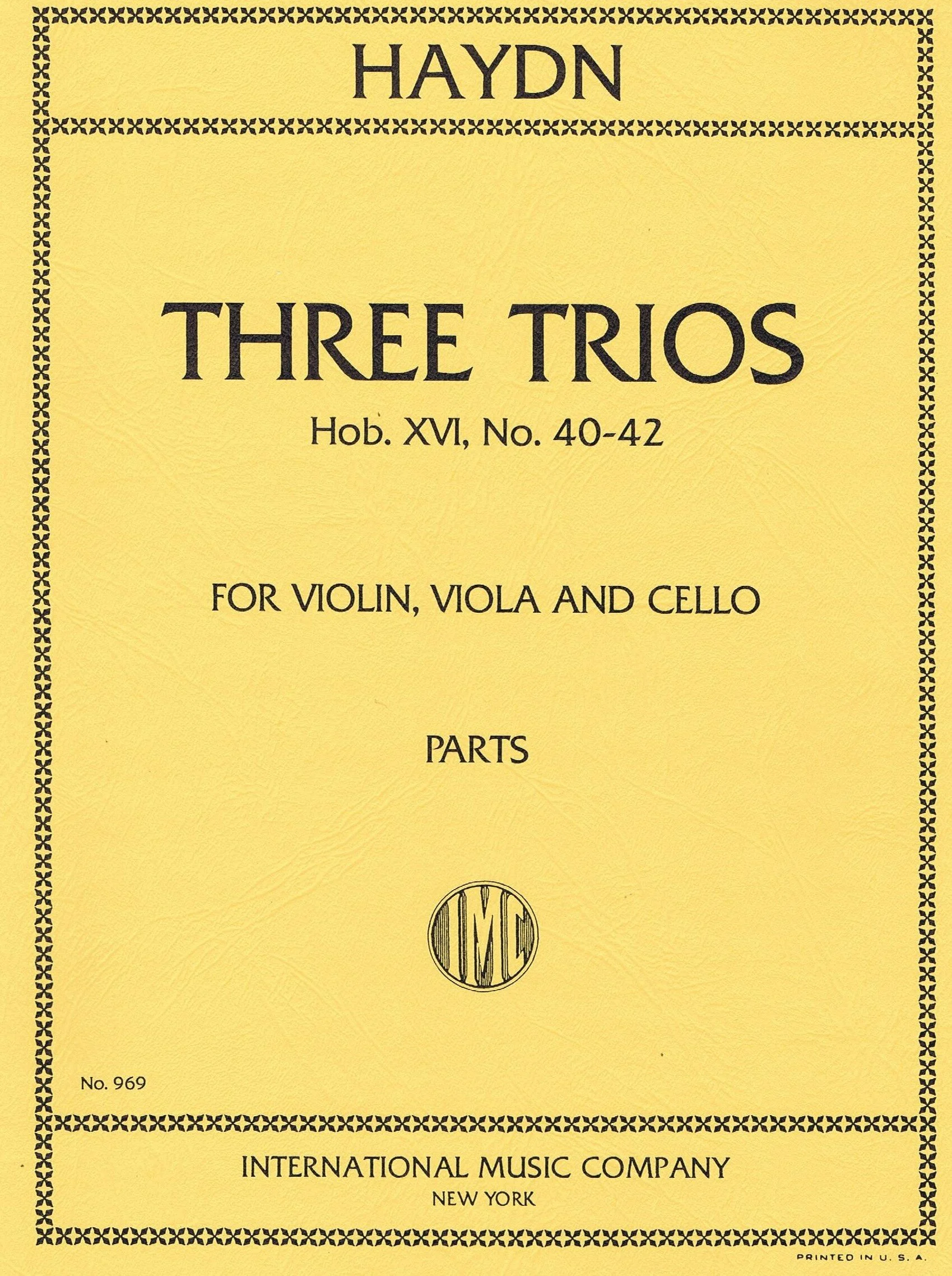 HAYDN, Joseph Three Trios, Opus 53 IMC 969