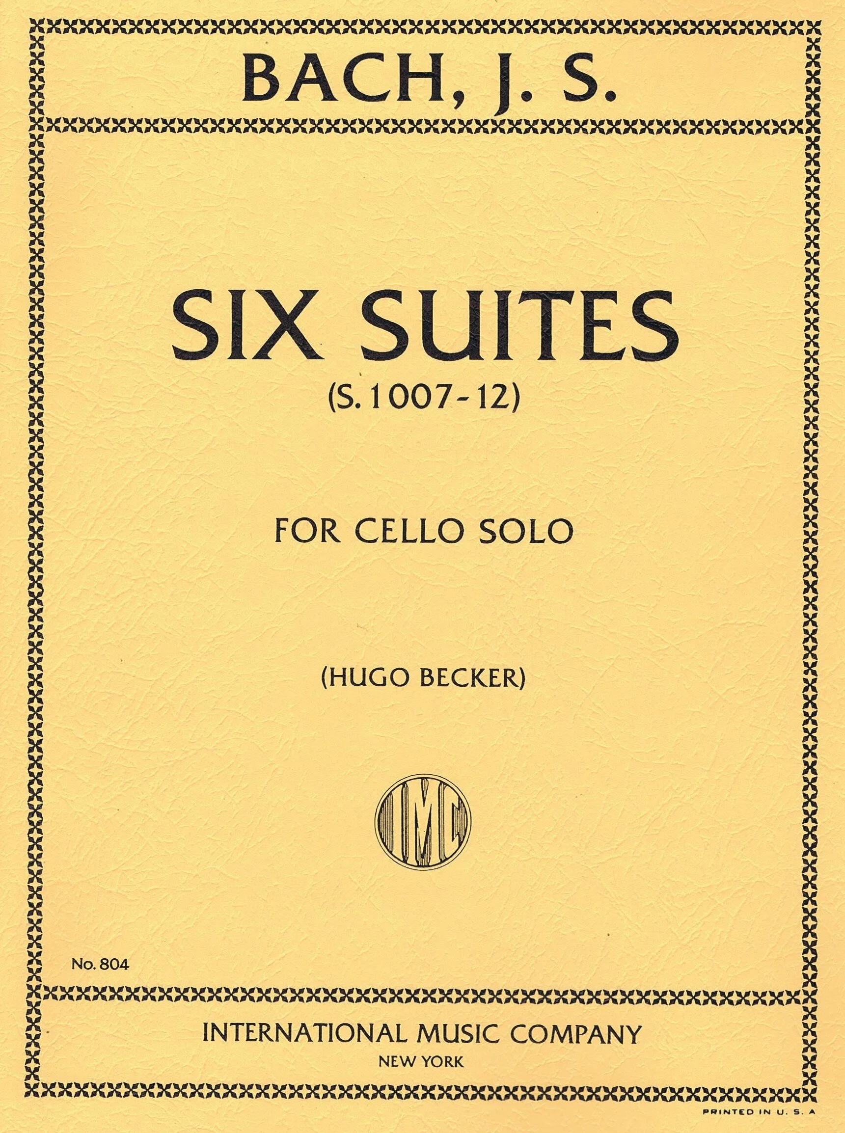 BACH, Johann Sebastian Six Suites, S. 1007-1012 (BECKER) IMC 804