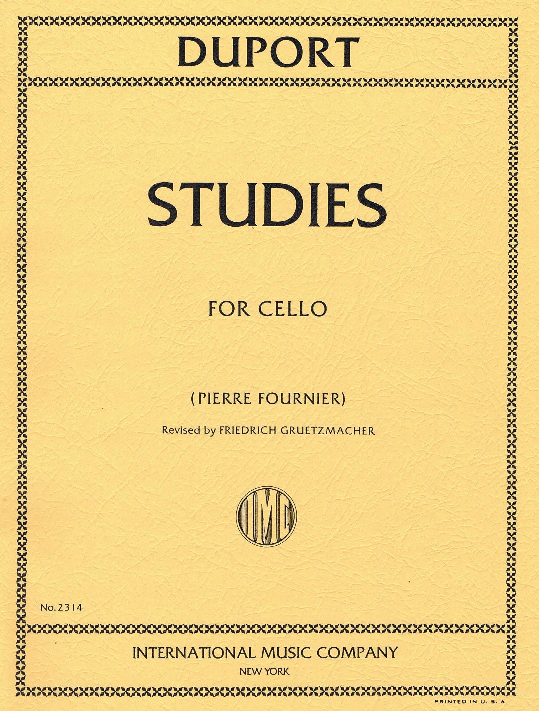 DUPORT, Jean-Louis 21 Studies (FOURNIER, Pierre) IMC 2314