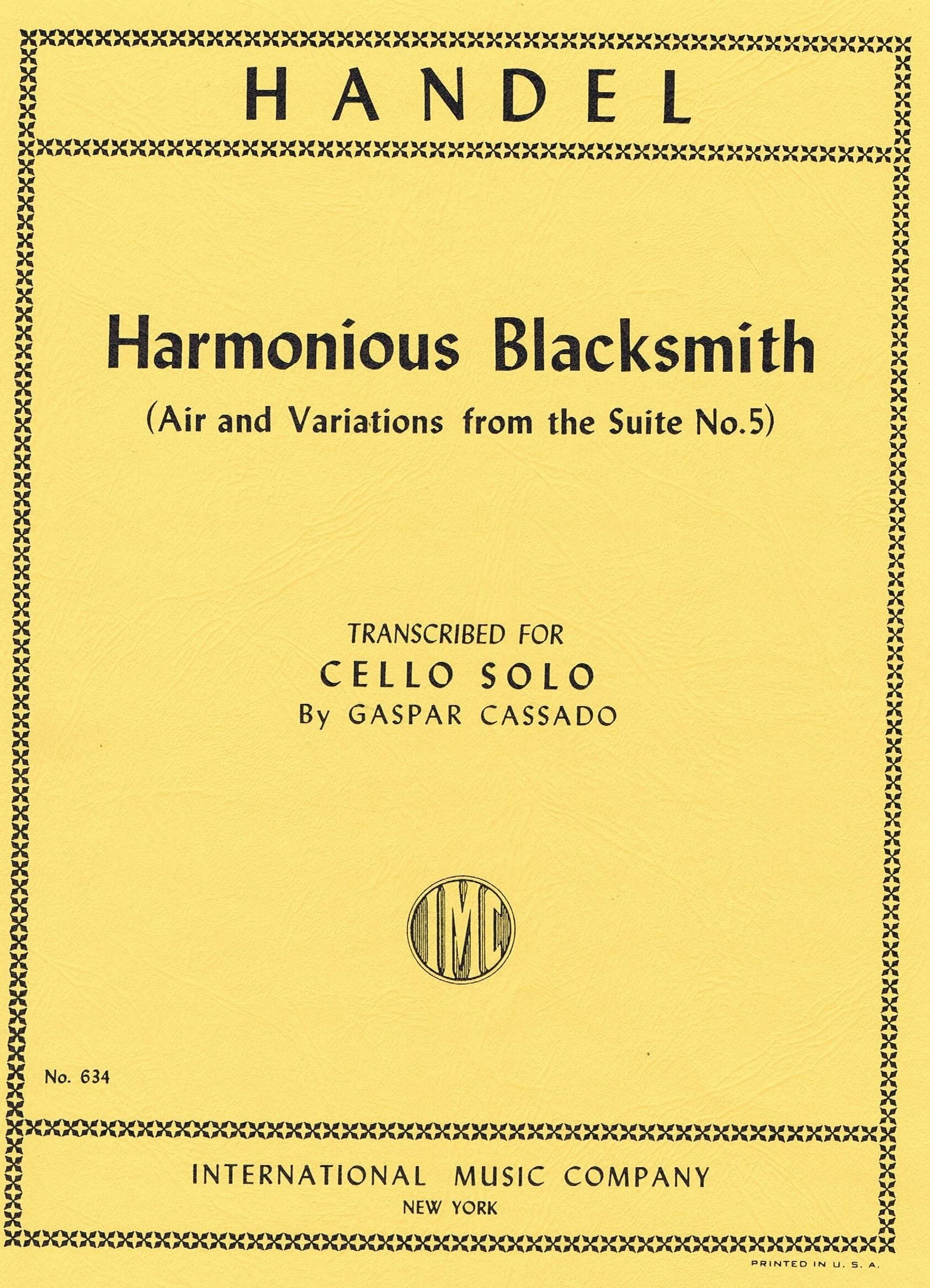 HANDEL, George Frideric Harmonious Blacksmith (CASSADÓ, Gaspar ) IMC 634