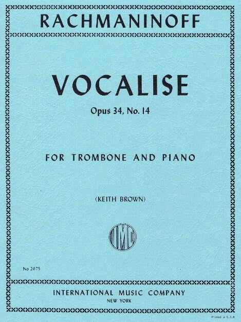 Rachmanioff, Vocalise, Opus 34, No. 14 (BROWN, Keith) IMC 2675