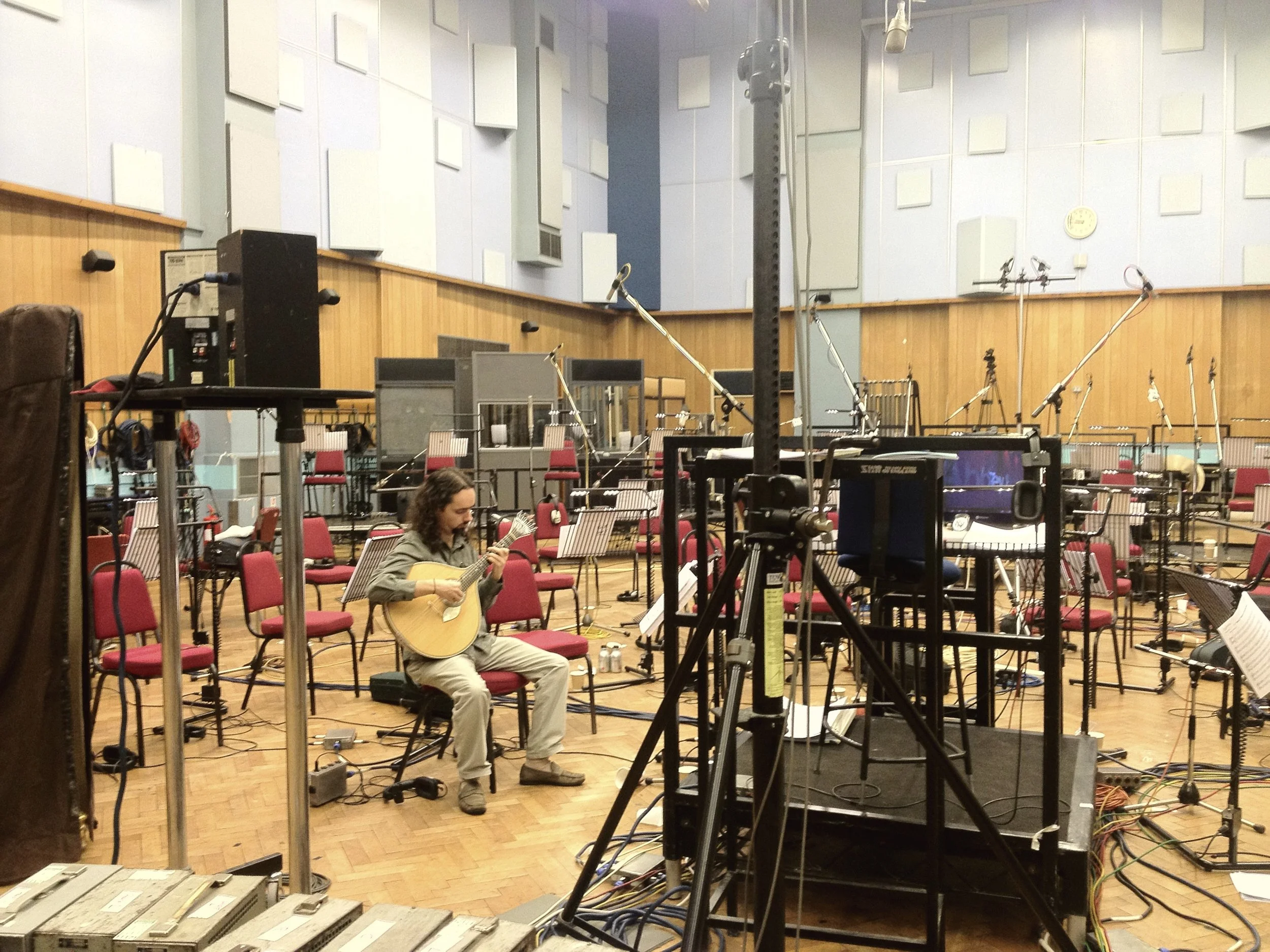 da Silva practicing to record with the London Metropolitan Orchestra in Abbey Road Studio 1