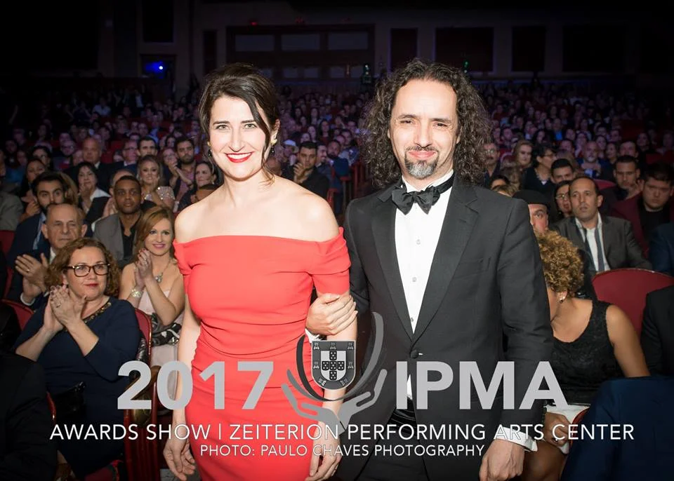 Caruso and da Silva at the 2017 International Portuguese Music Awards